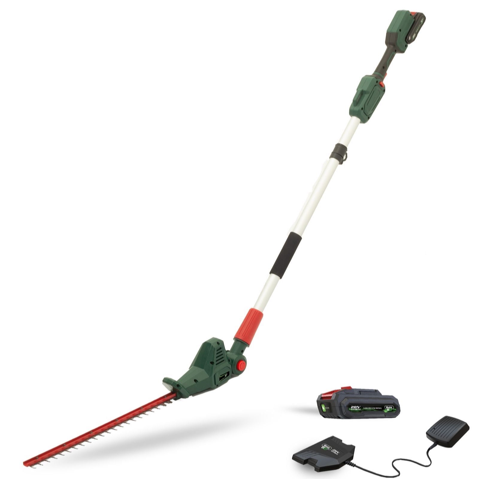 Webb Eco 20V50cm Pole Hedge Trimmer 2Ah Battery & Charger