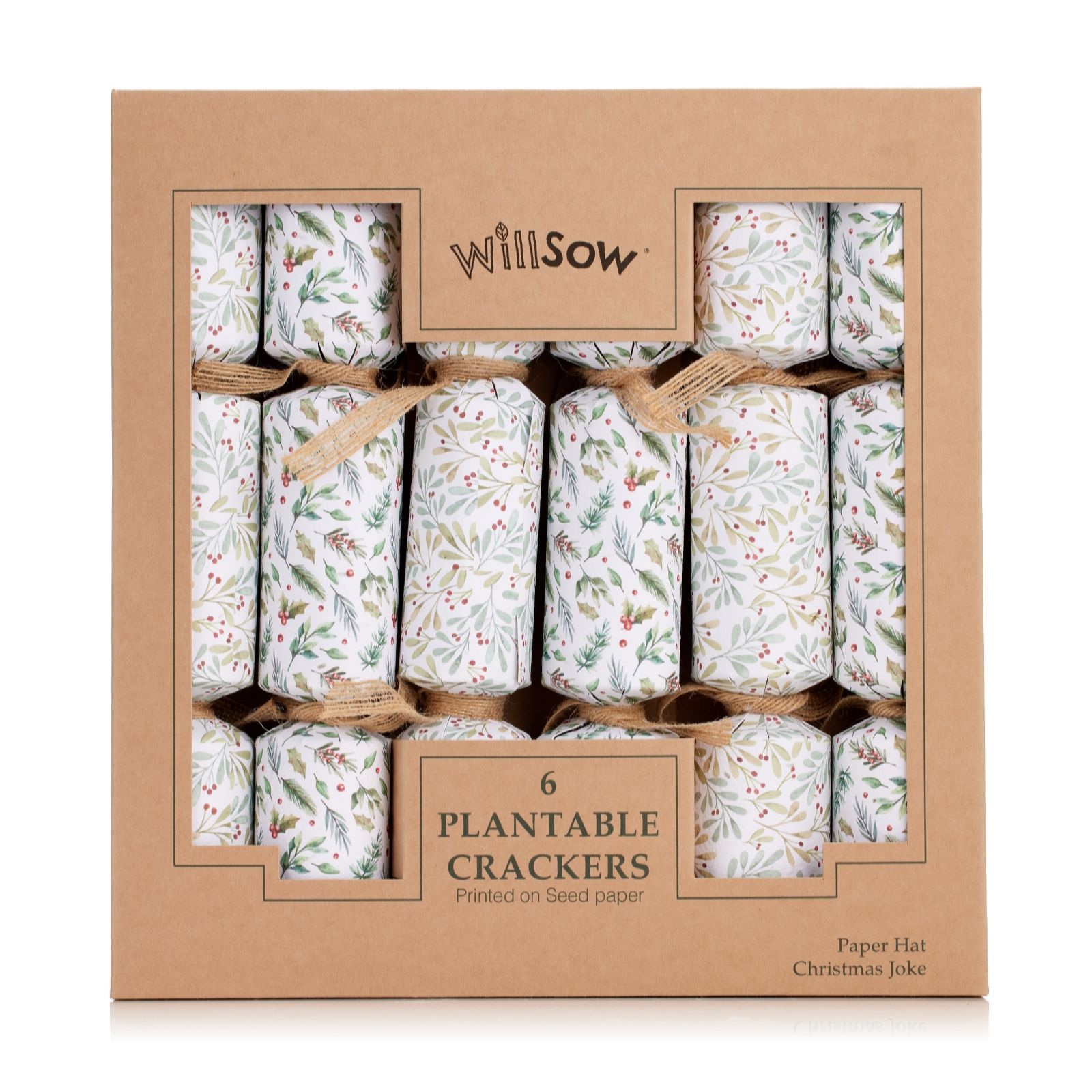 Willsow Set of 6 Plantable Christmas Crackers