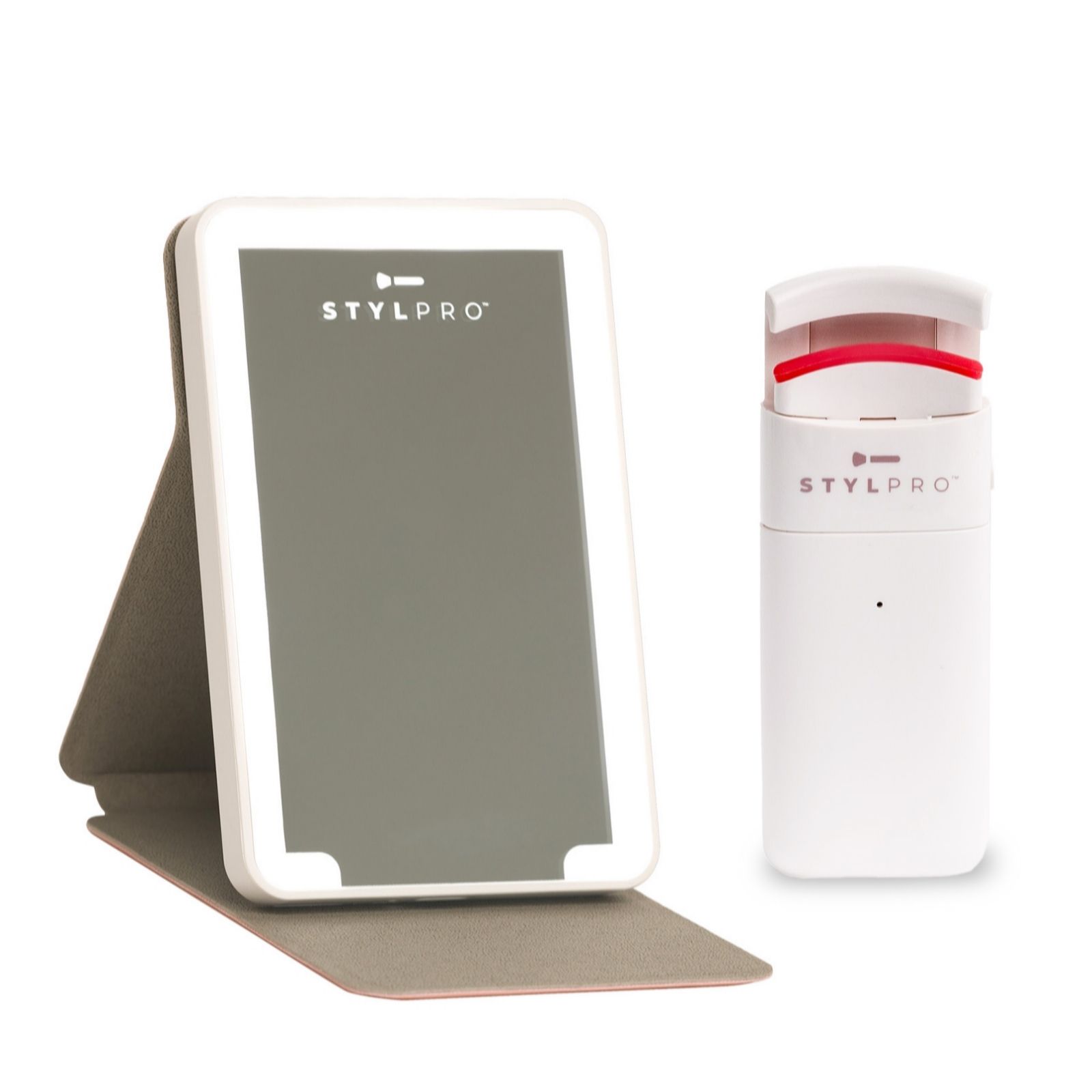 STYLPRO Heated Eyelash Curler & LED Travel Mirror Set