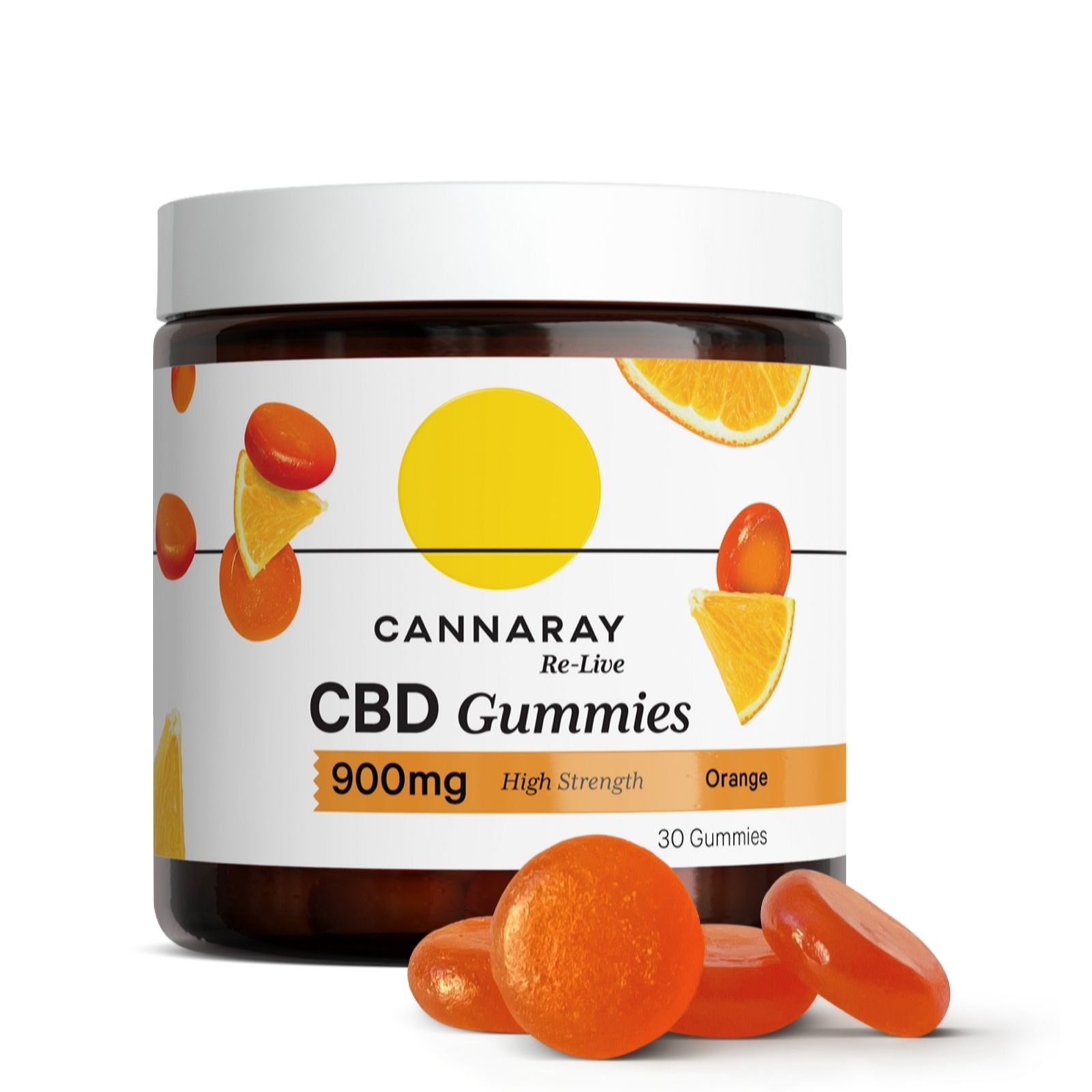 Cannaray Orange Cbd Gummies 900Mg