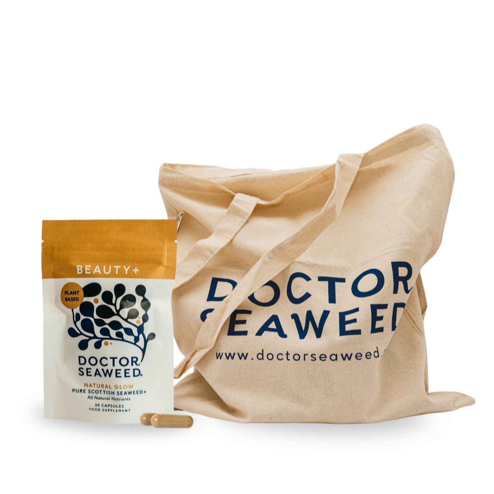 Doctor Seaweed Beauty+ Supplements 30 Day Supply With Tote Bag