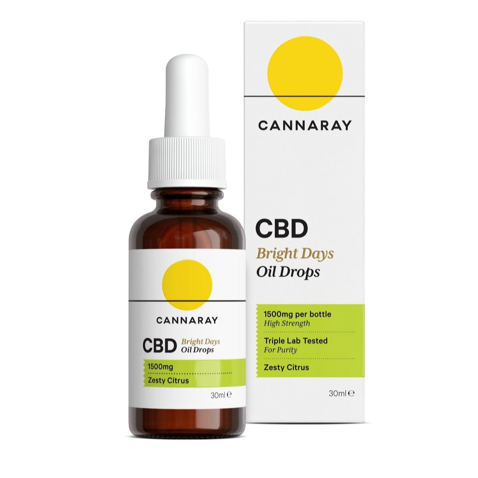 Cannaray Cbd Bright Days Oil Drops 1500Mg 30Ml