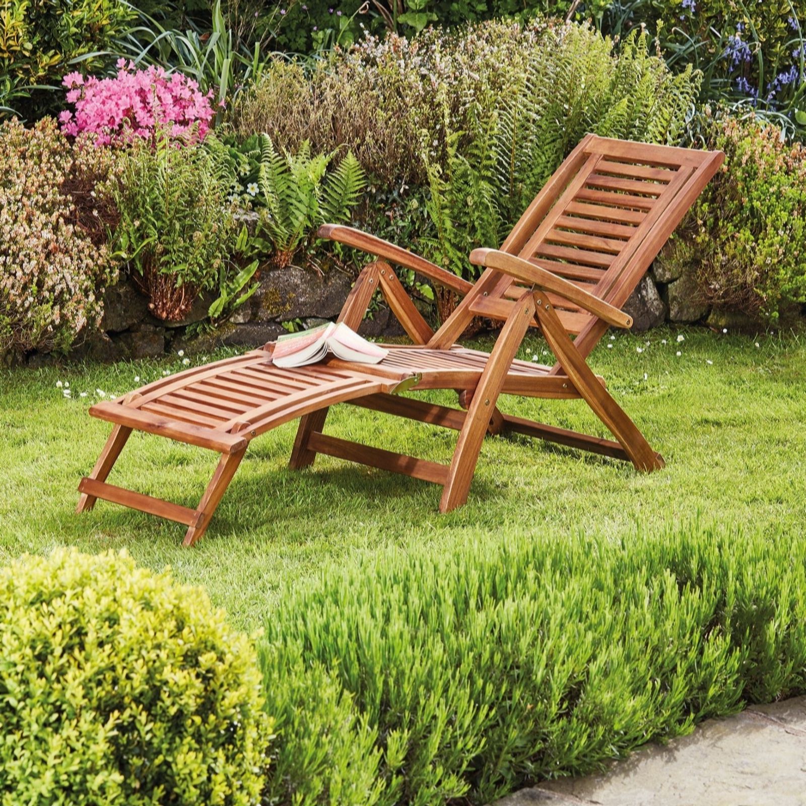 Thompson & Morgan Acacia Steamer Deck Chair