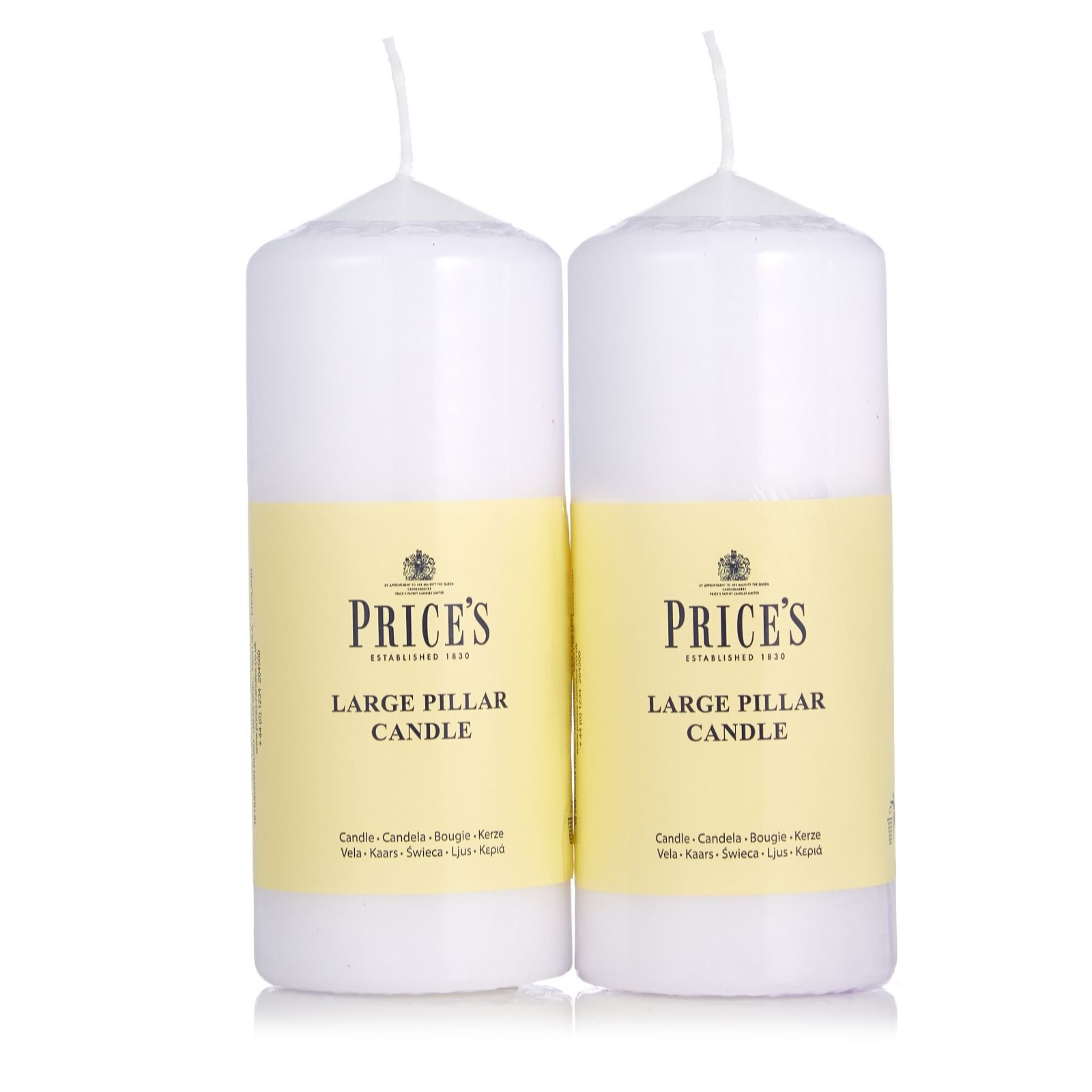 Price's Candles Set of 2 White Pillar Candles