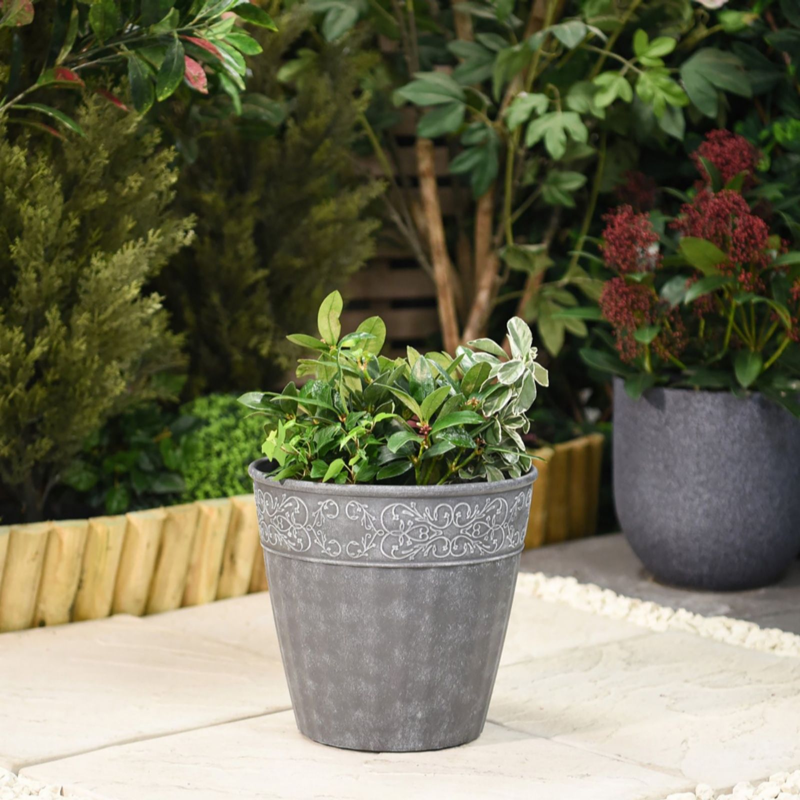 Thompson & Morgan Damask Lead Effect Planter 28cm