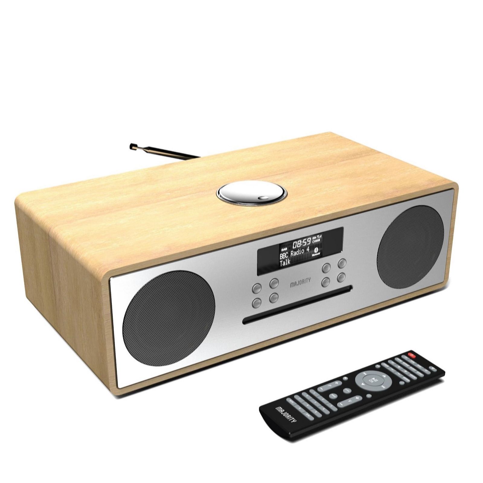 Majority Oakington CD Player - DAB Radio - Bluetooth - Oak - Brown - Image 3