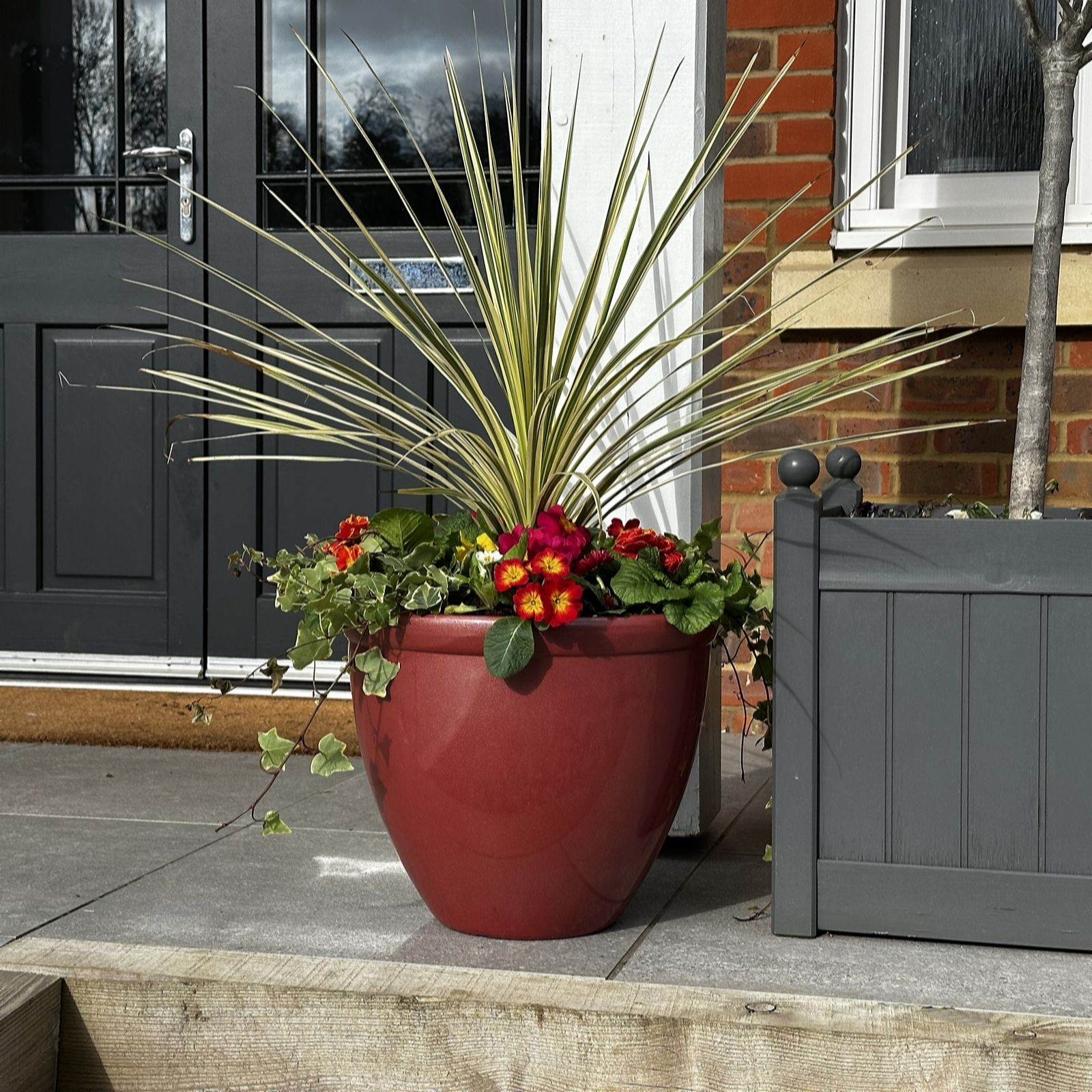 Grumpy Gardener Blue Set Of 2 40Cm Large Smooth Pearlescent Planters