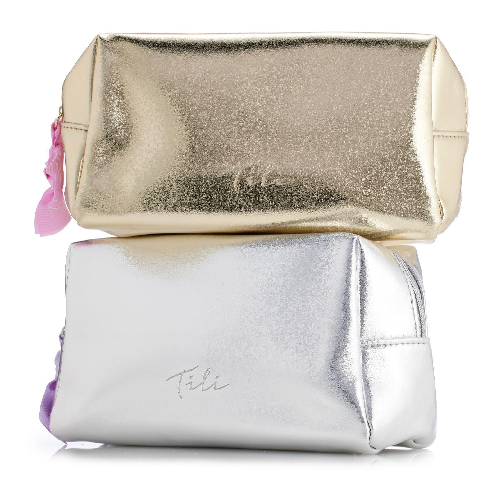 Tili Set of 2 Metallic Cosmetics Bags