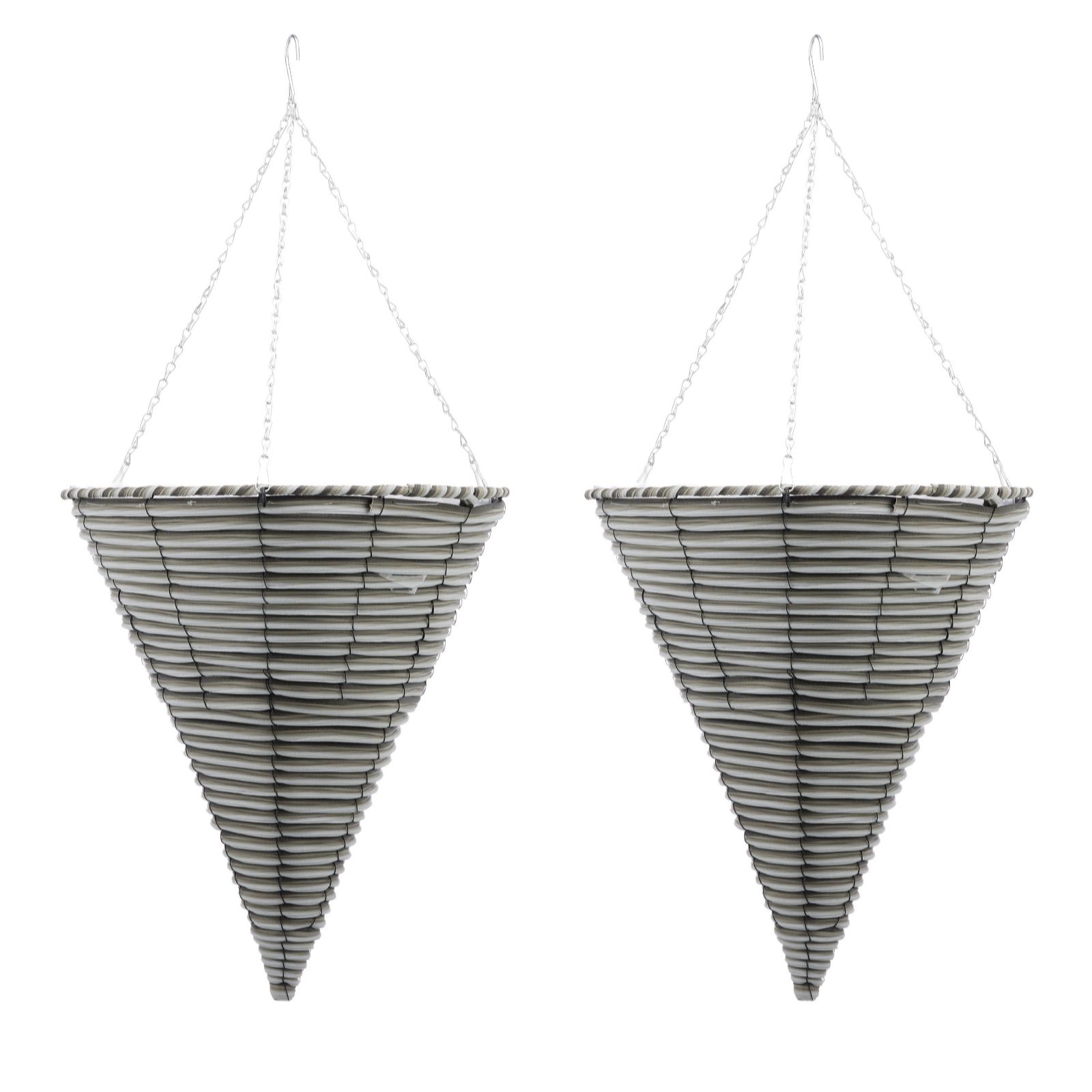 Grumpy Gardener Set of 2 Coloured Conical Hanging Baskets