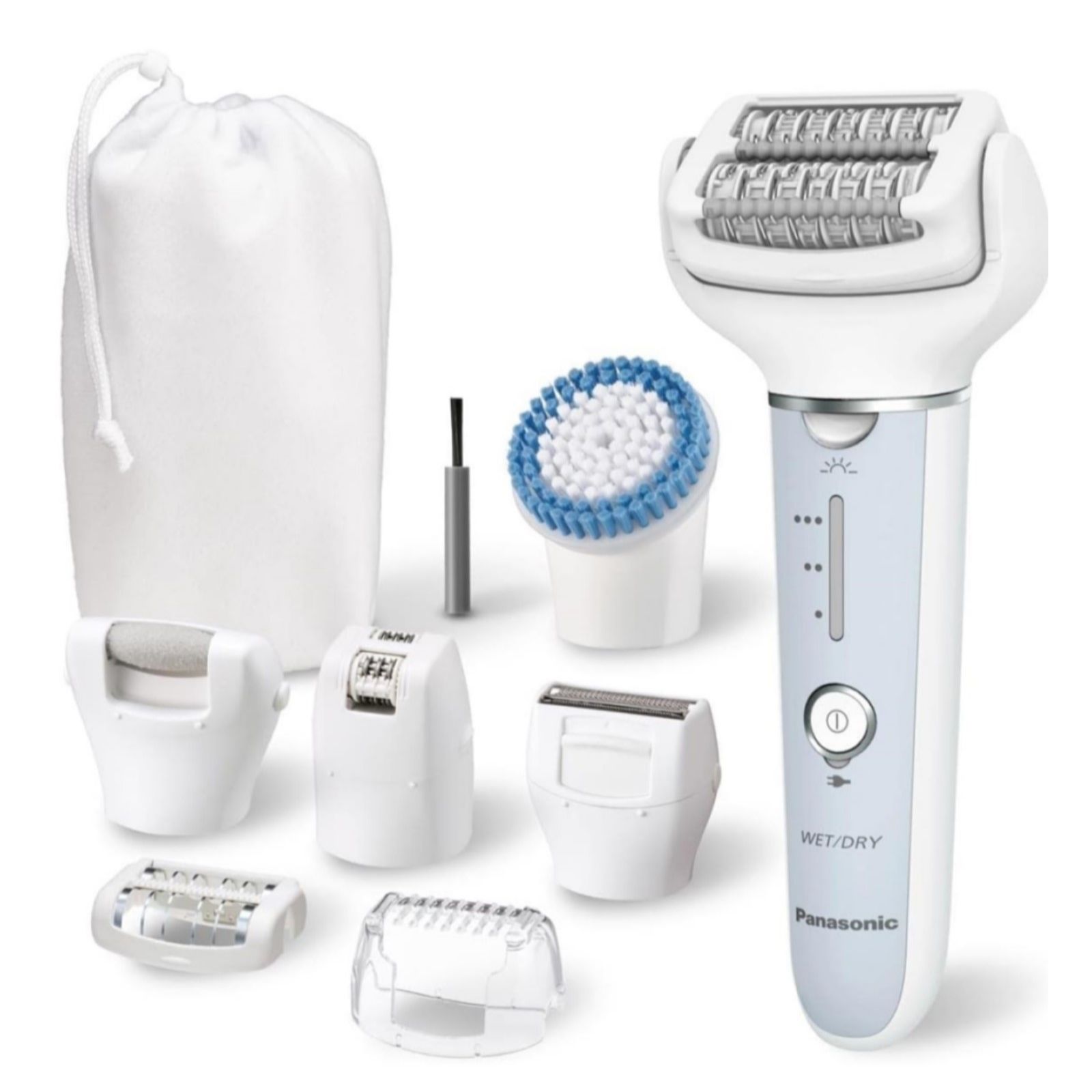 Panasonic Women's ES-EY90-A511 Wet & Dry Epilator Double Disc w/ 60 Tweezers in White