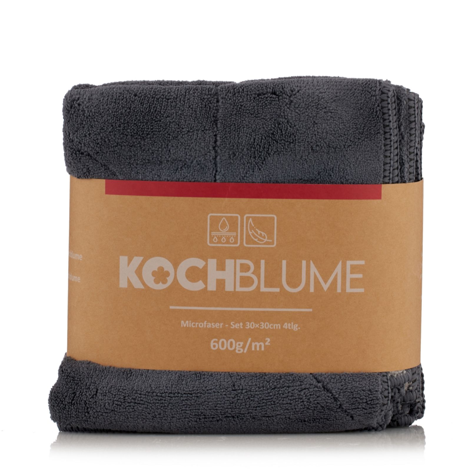 KochBlume Set of 4 Microfibre Cloths 30cm x 30cm