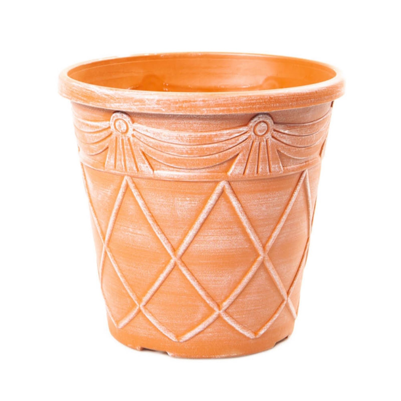 YouGarden Set of 3 'Tuscany' Roman Round Planters Aged Terracotta
