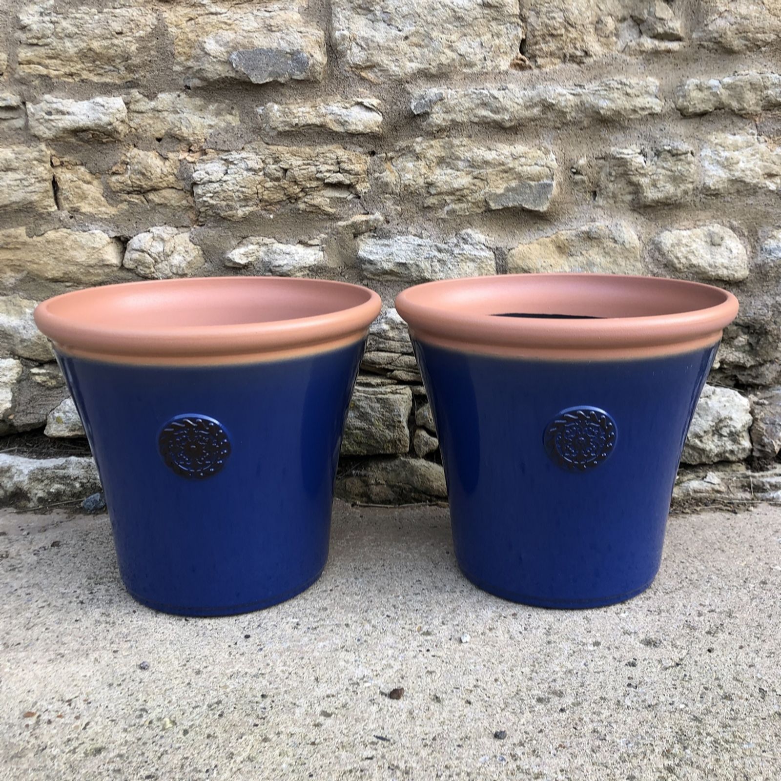 Plants 2 Gardens Blue Plants2gardens Set Of Two 35Cm Hargrave Planters