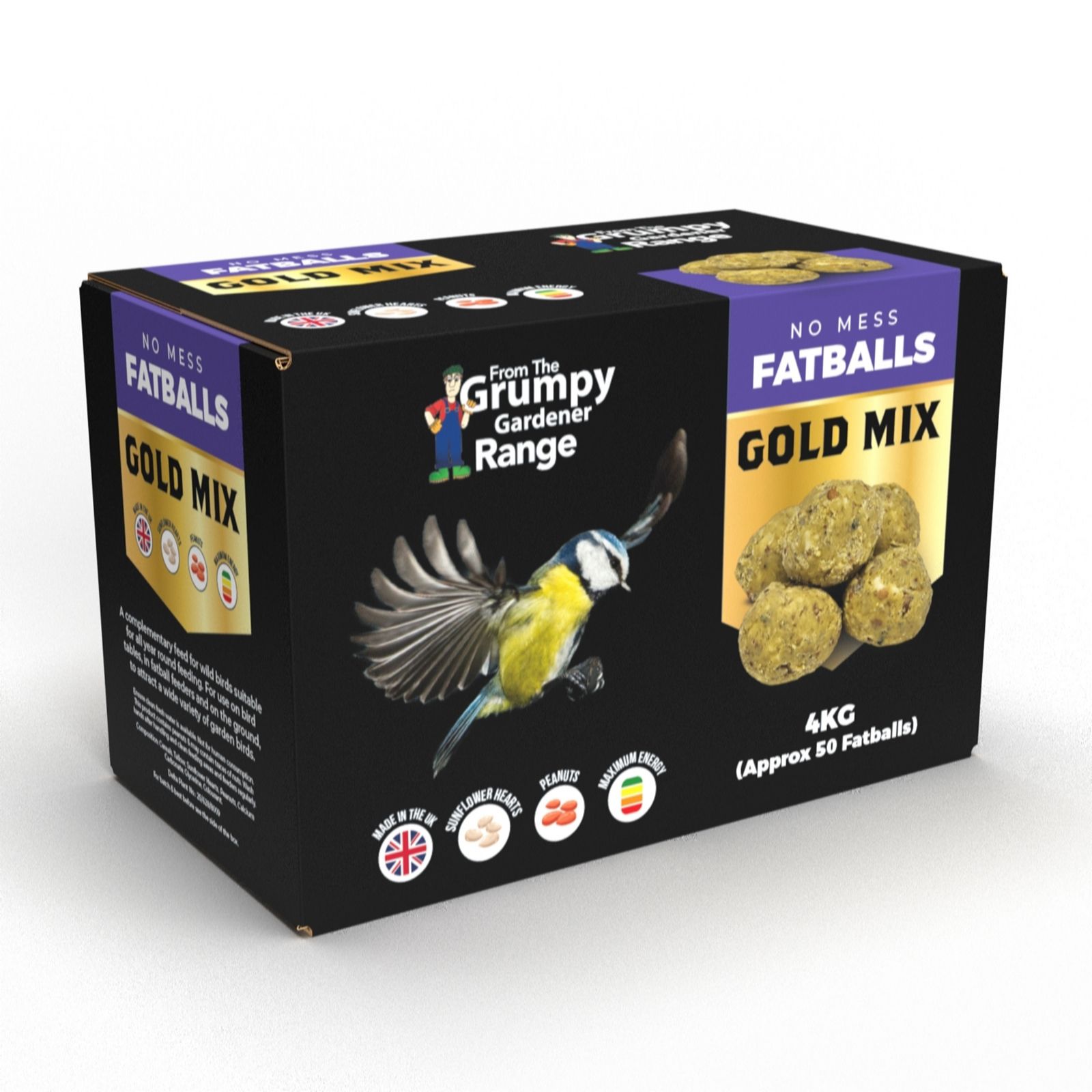 Grumpy Gardener 50 Gold Mix No Mess Wild Bird Food Fatballs