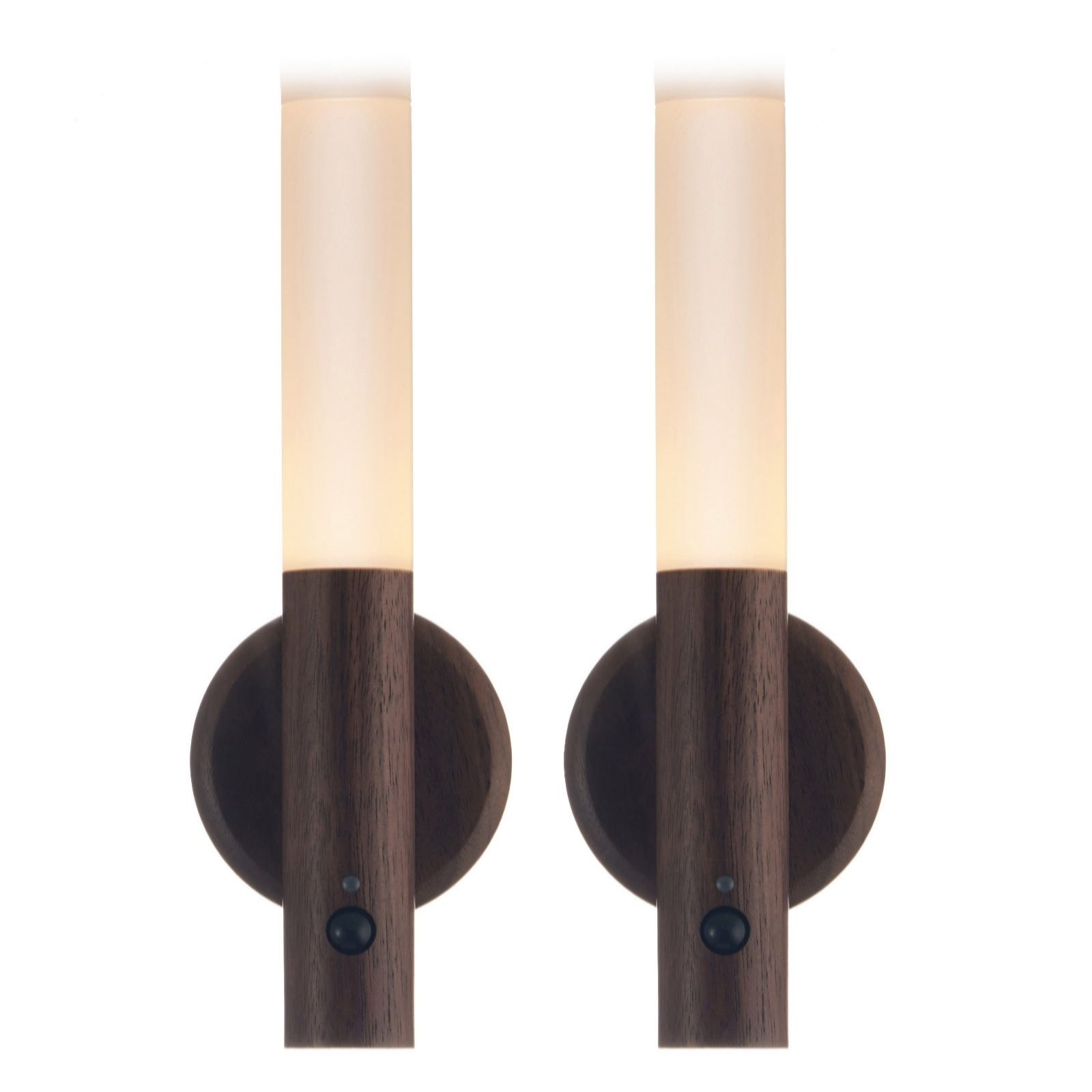 Auraglow Set of 2 Wood & Glass Sensor Lights