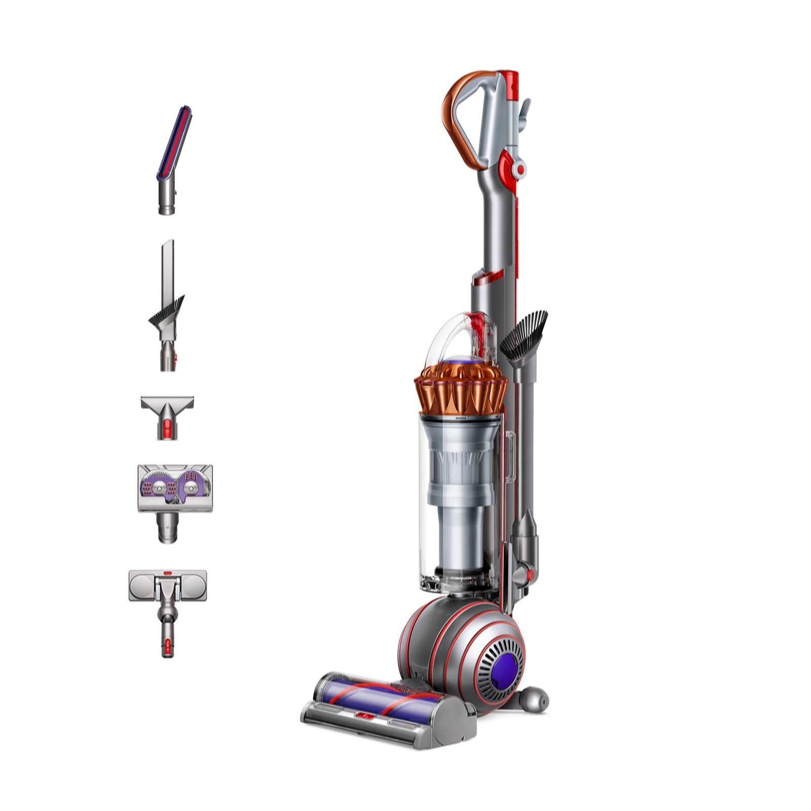 Dyson Ball Animal Multi-floor Upright vacuum AC Dry Post motor filter Bagless 1.8 L Copper, Silver 730W, 1.8L, 12 cyclones, 99.97% to 0.3 microns, Detangling Motorbar, Copper/Silver