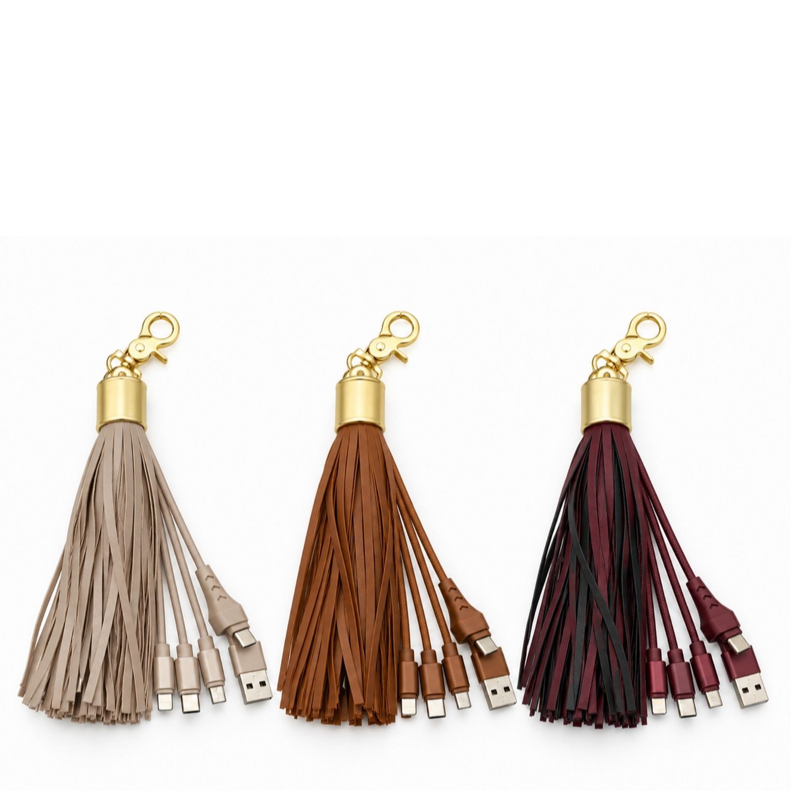 Groovz Universal 3  in 1 Charging Tassel Clip with USB-C Lightning...