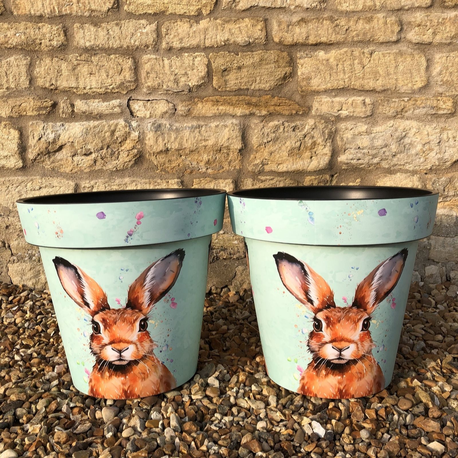 Plants 2 Gardens Plants2gardens Hare 38Cm Planter Pair