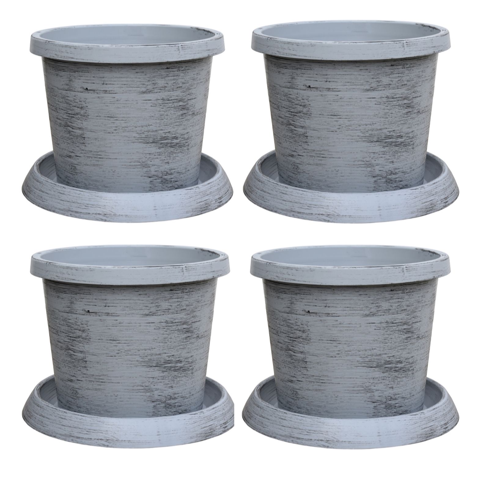 Thompson&Morgan Patio Pot & Saucer Grey x4