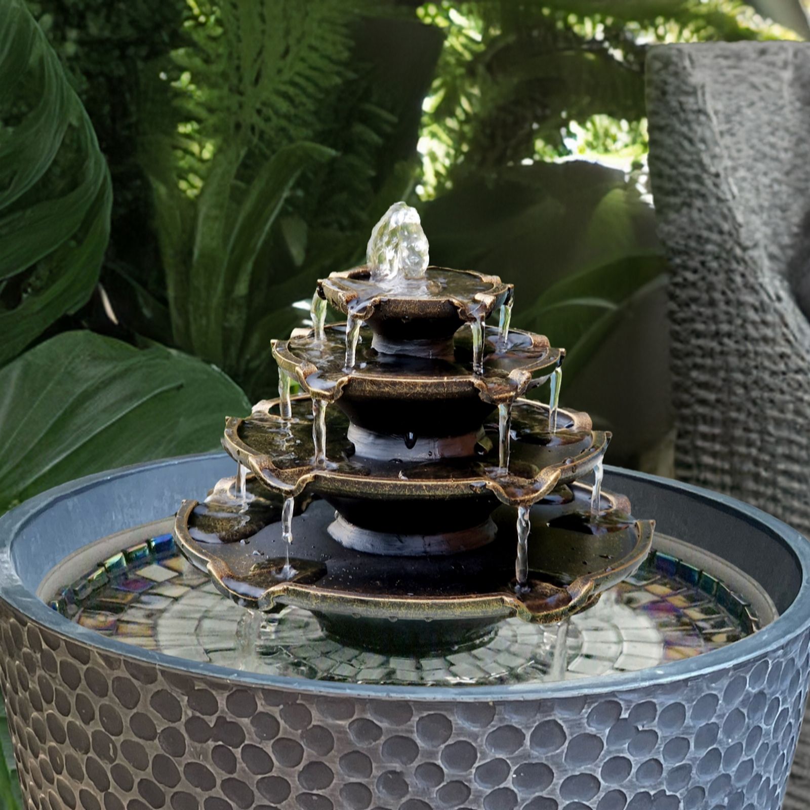 Hydria Bronze Tiered Fountainhead