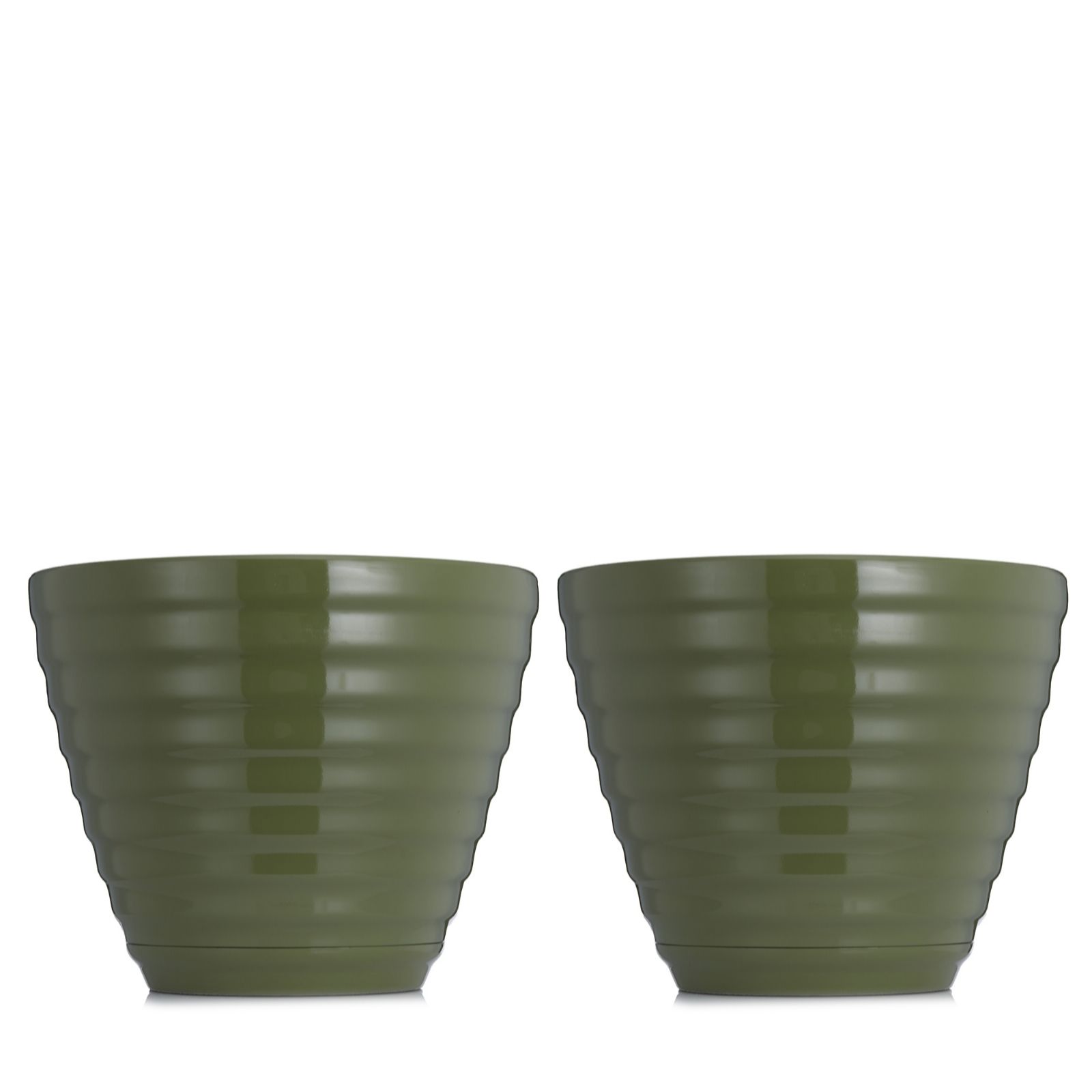 Grumpy Gardener Blue Set Of 2 Integrated Saucer Twist Pots