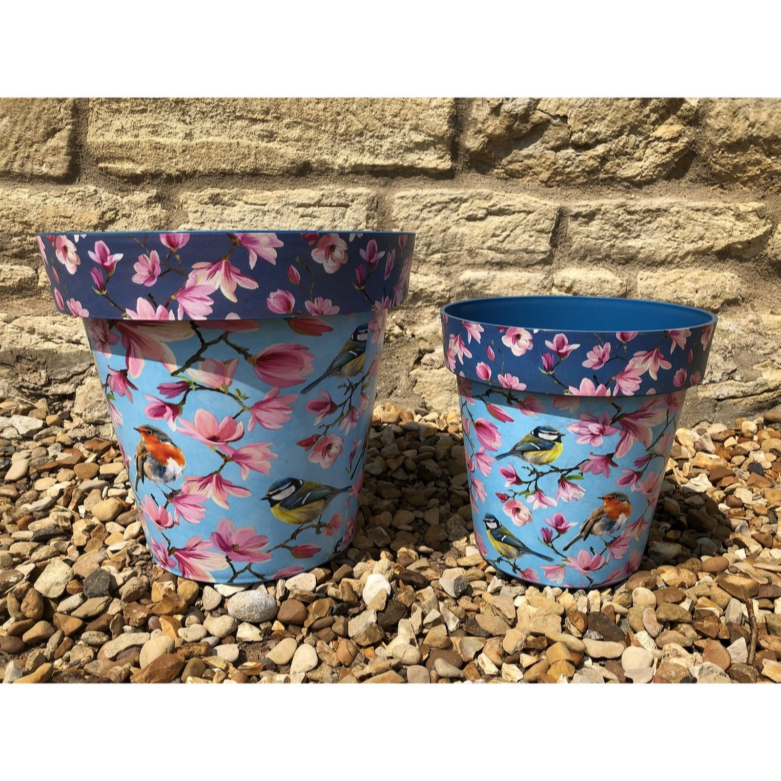 Plants 2 Gardens Pink/Blue Plants2gardens Magnolia Planters Set