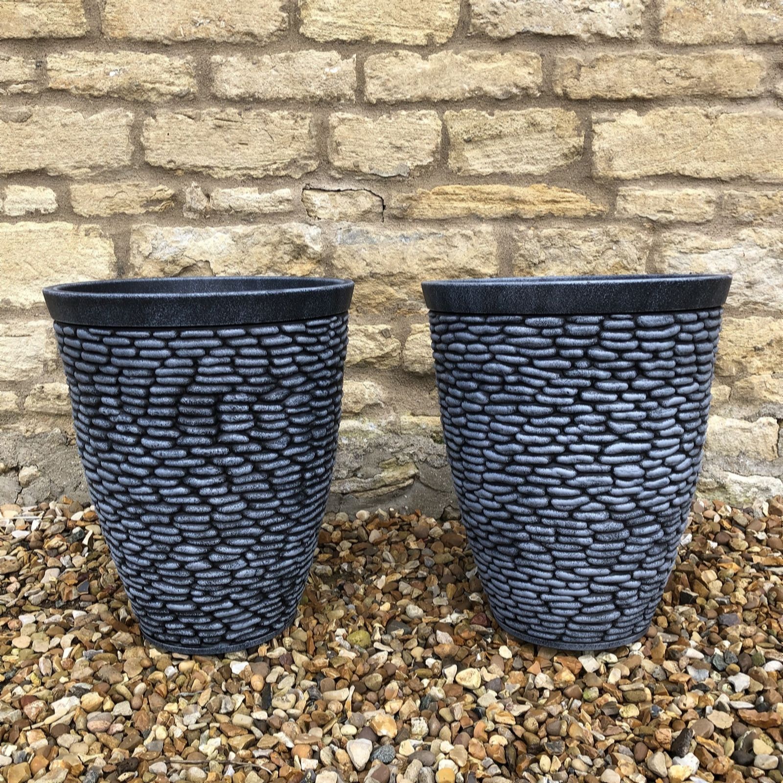 Plants 2 Gardens Grey Plants2gardens Pebble Planter Pair Medium