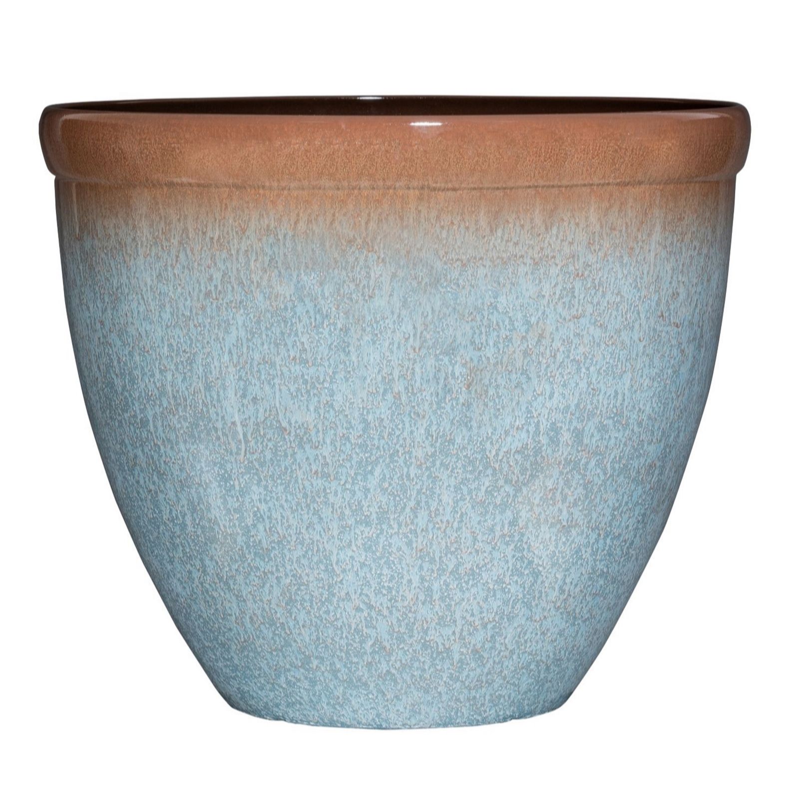 Thompson & Morgan Blue Breeze Set Of 3 40Cm Bell Glazed Planter