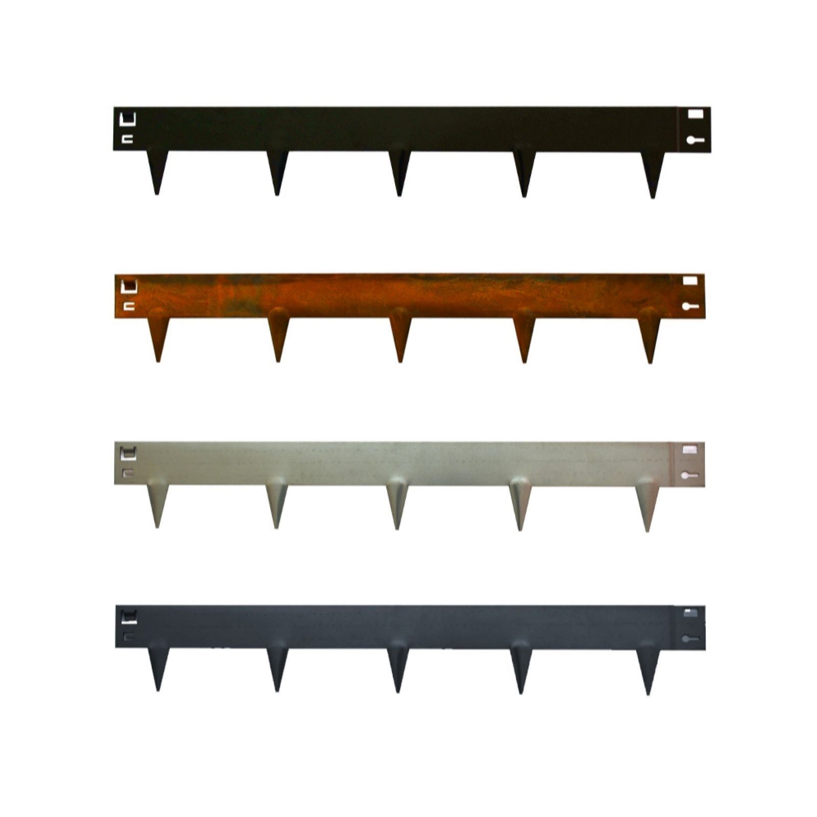 Thompson & Morgan Metal Border Edging Graphite Steel 106 x 16cm Pac...