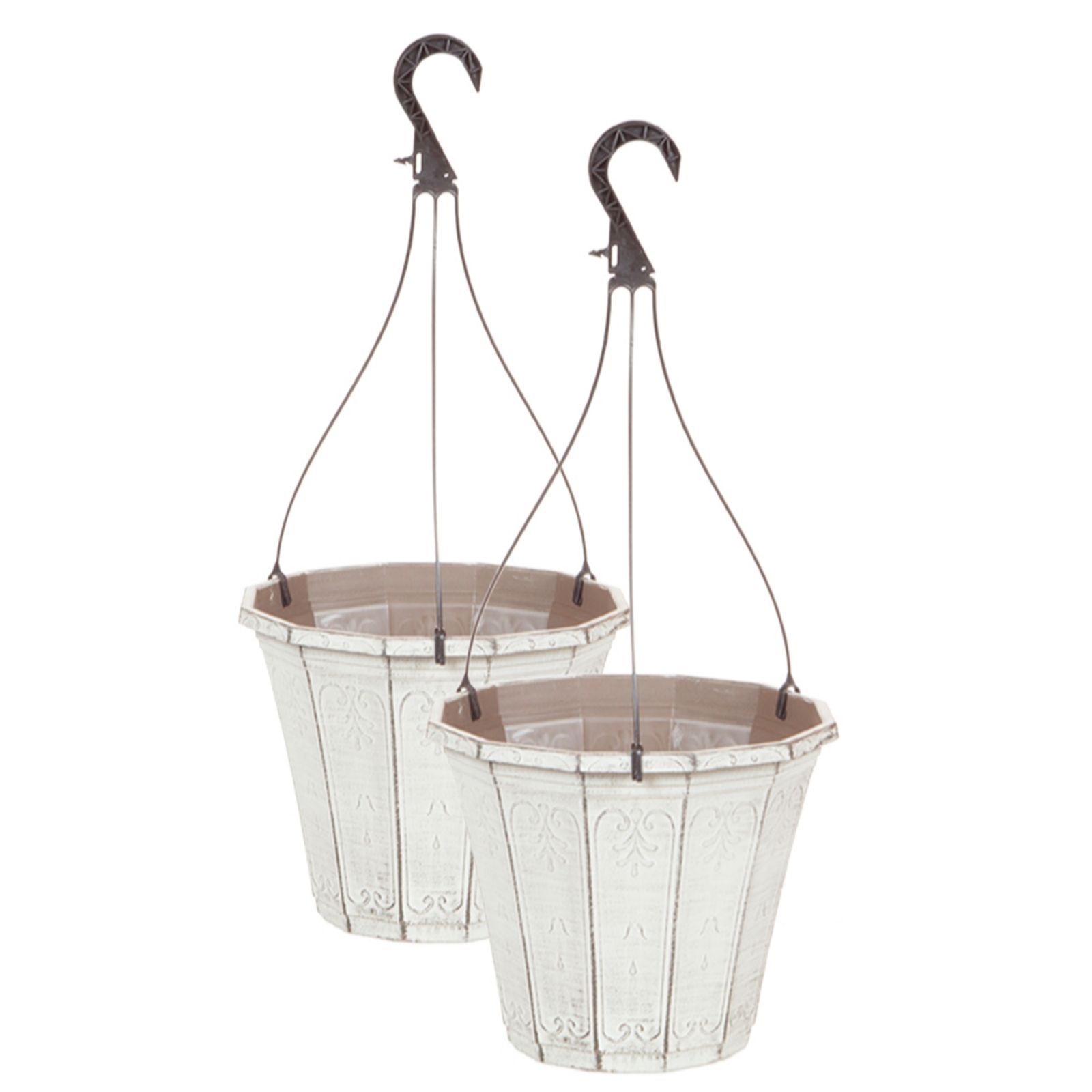 Yougarden White Calista Hanging Baskets 25Cm Diameter X 2