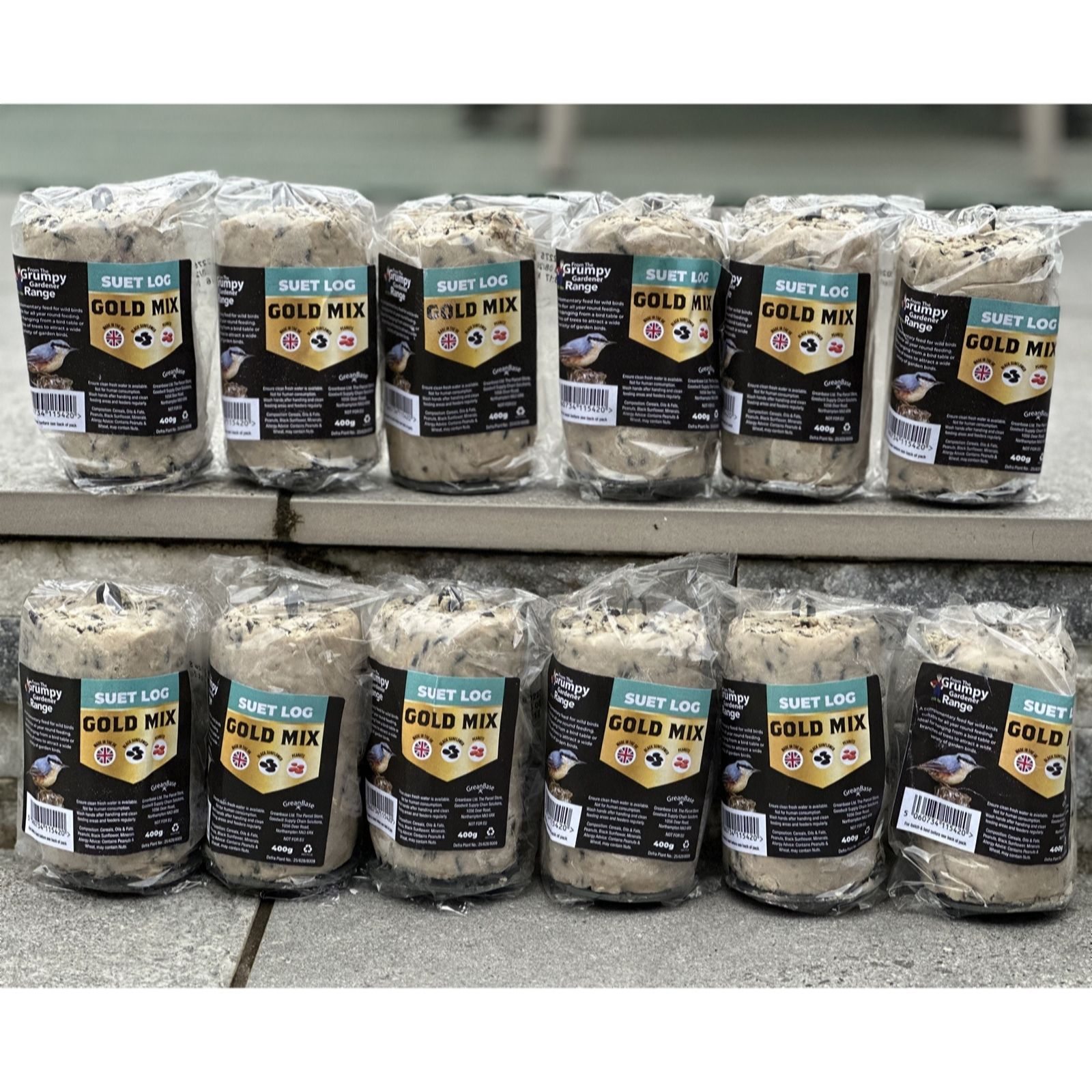 Grumpy Gardener Gold Set Of 12 X Ultimate Suet Logs