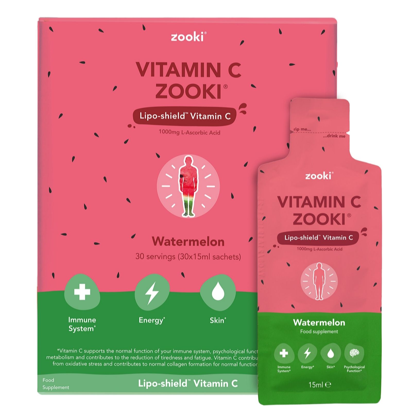 Zooki Orange Vitamin C Liquid Sachets 1 Month Supply