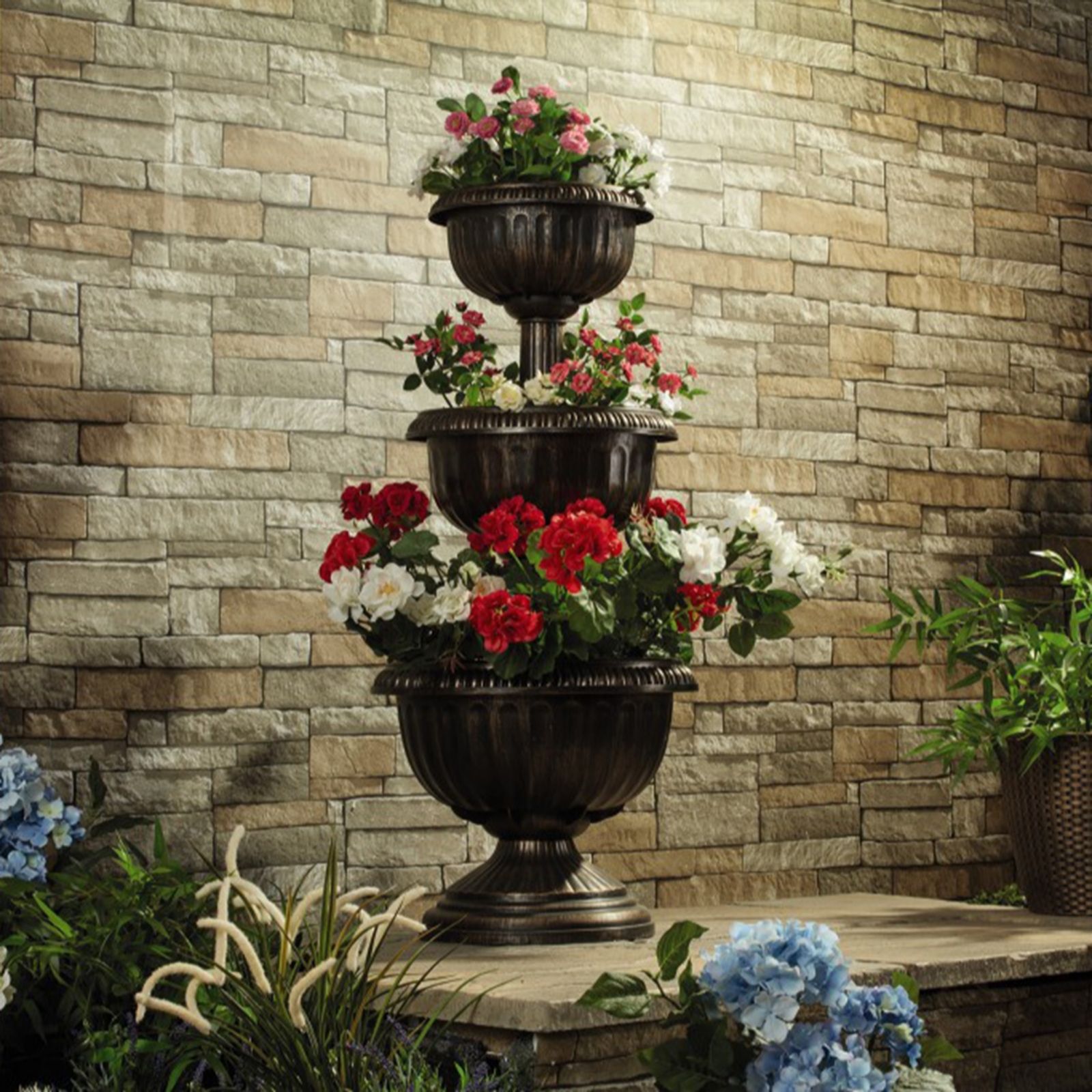 Thompson & Morgan Bronze Three-Tiered Chelsea Planter