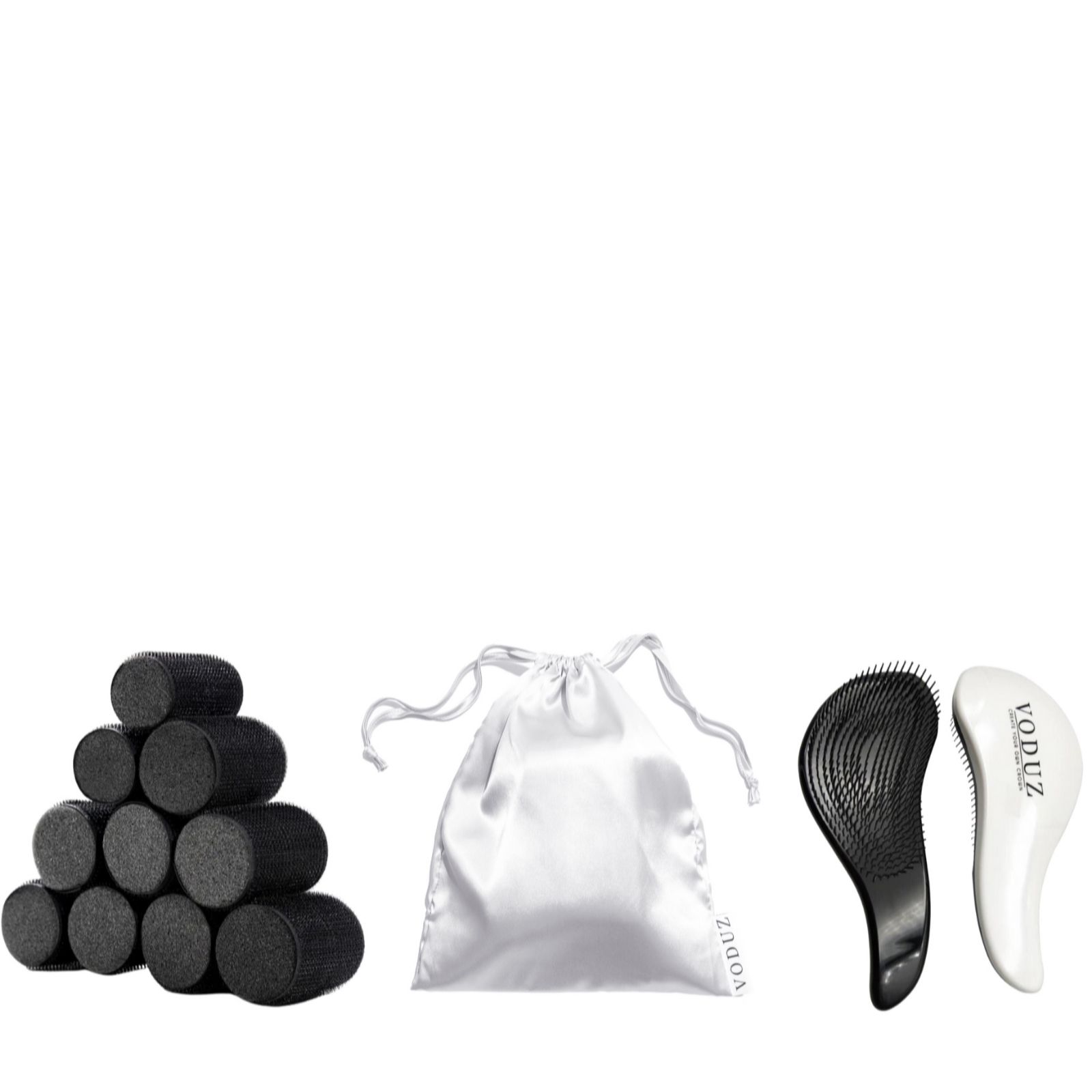 Voduz Short to Long Hair Root Lift Sleep in Rollers with Brush