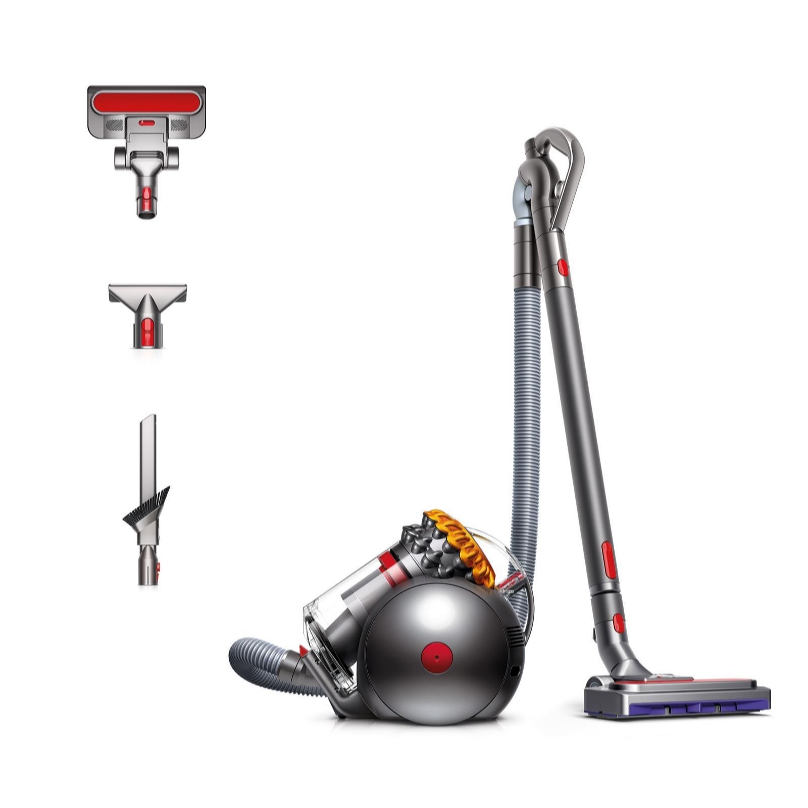 Dyson BIGBALLMULTIFL2 Big Ball Multifloor 2 Cylinder vacuum Dry Bagless 170 W, Washable lifetime filter, Cord 6.66 m, Maximum Reach 10.5 m, 347 x 397 x 308 mm, Iron/Yellow, 7.5 kg