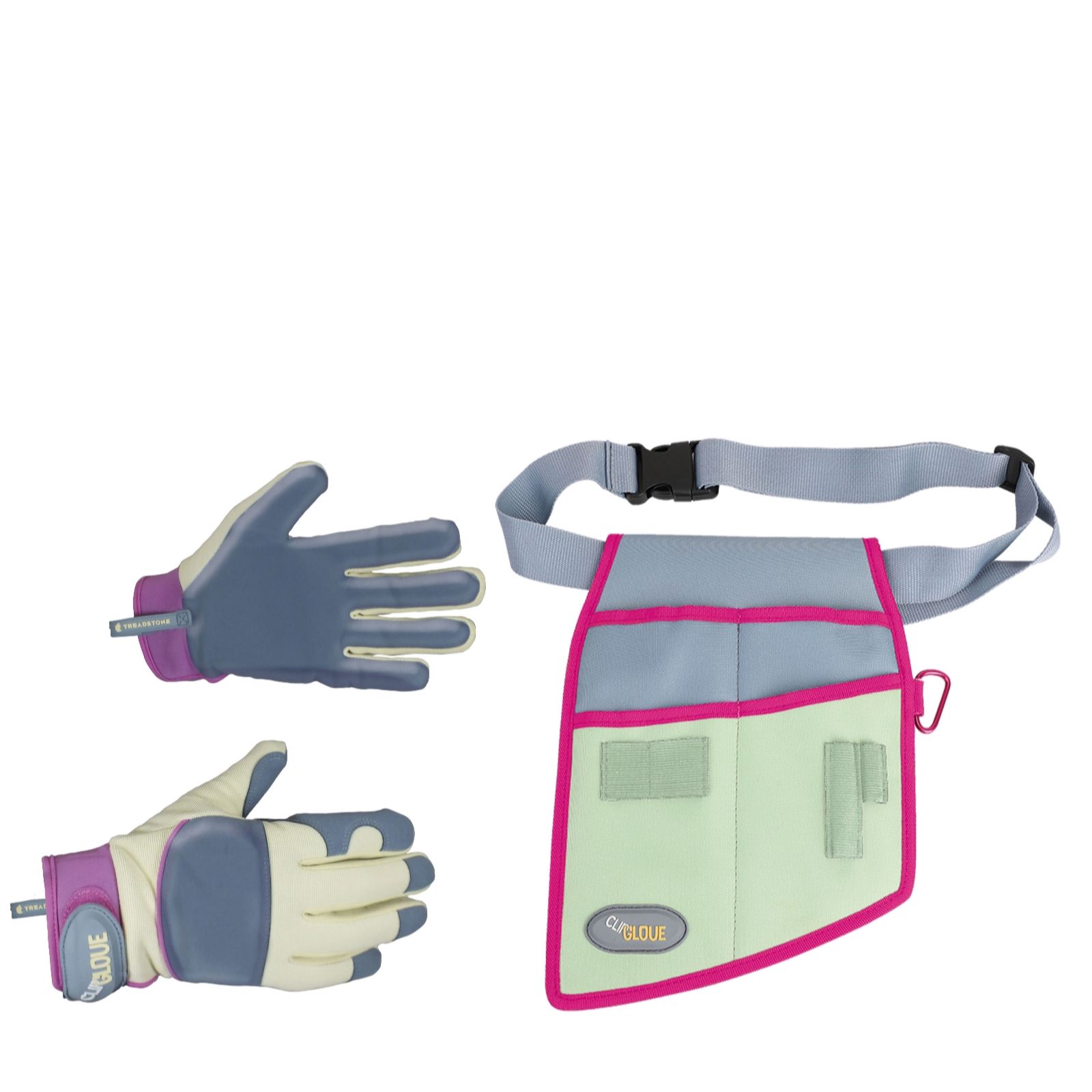 Clipglove Tool Belt & Leather Palm Garden Glove