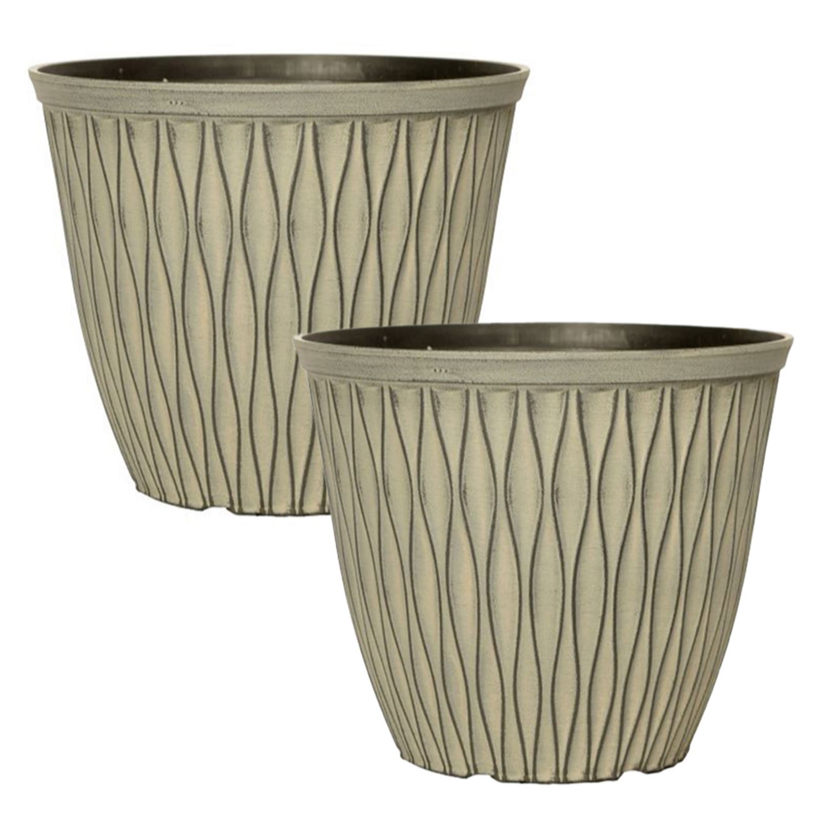 YouGarden Laval Warm Grey Planter 26cm diameter x 2