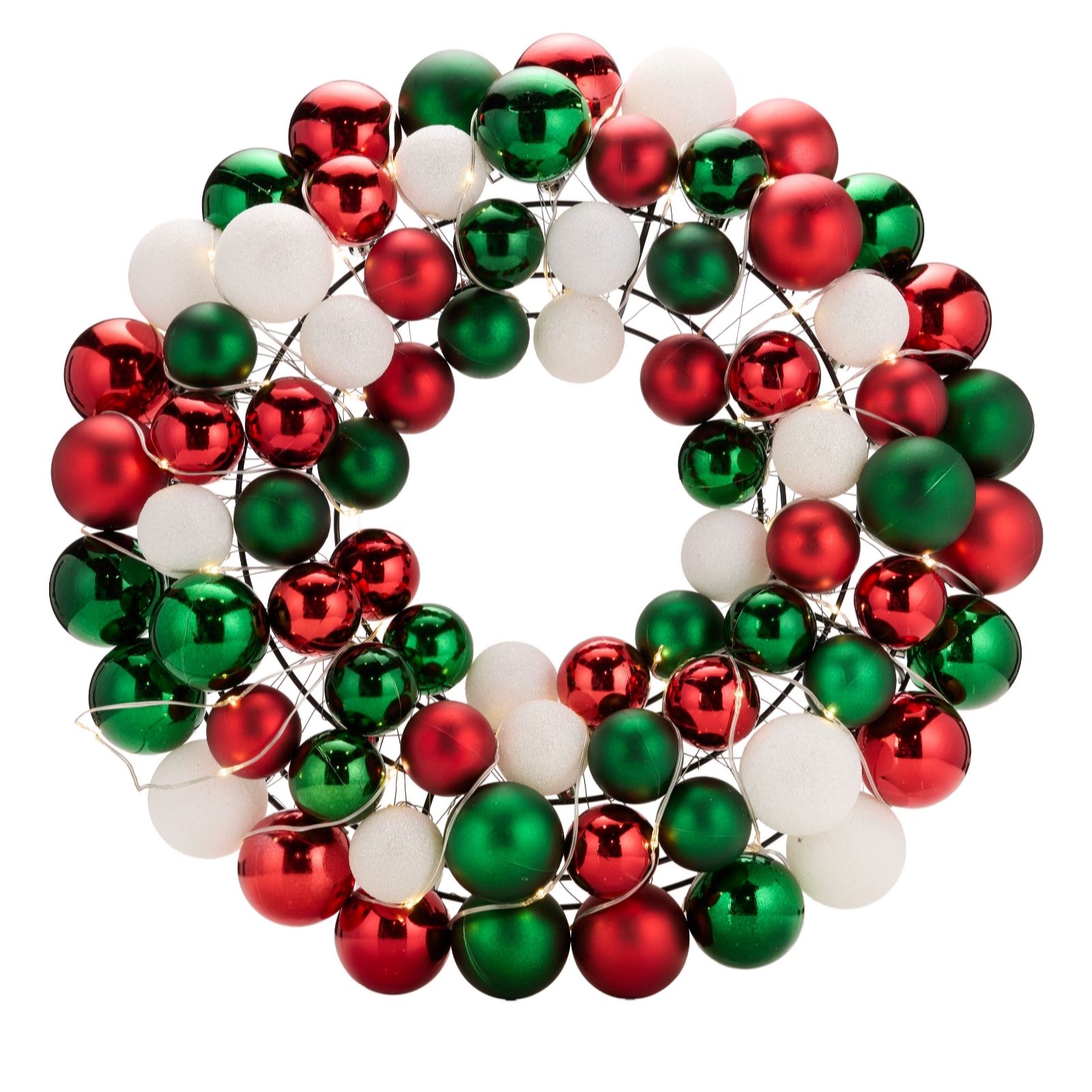 Home Stories 40cm Pre Lit Shatterproof Bauble Wreath