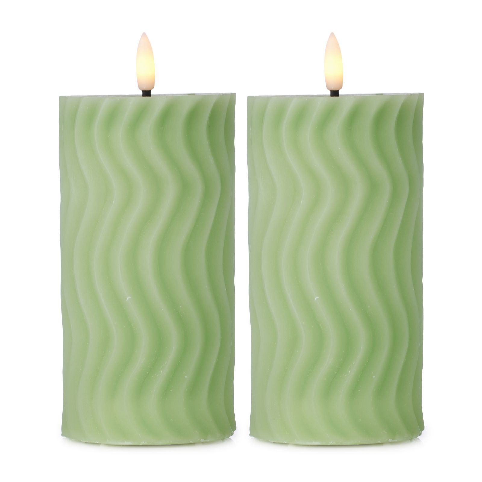 Sara By Sara Davies Set of 2 Flameless Pillar Candles