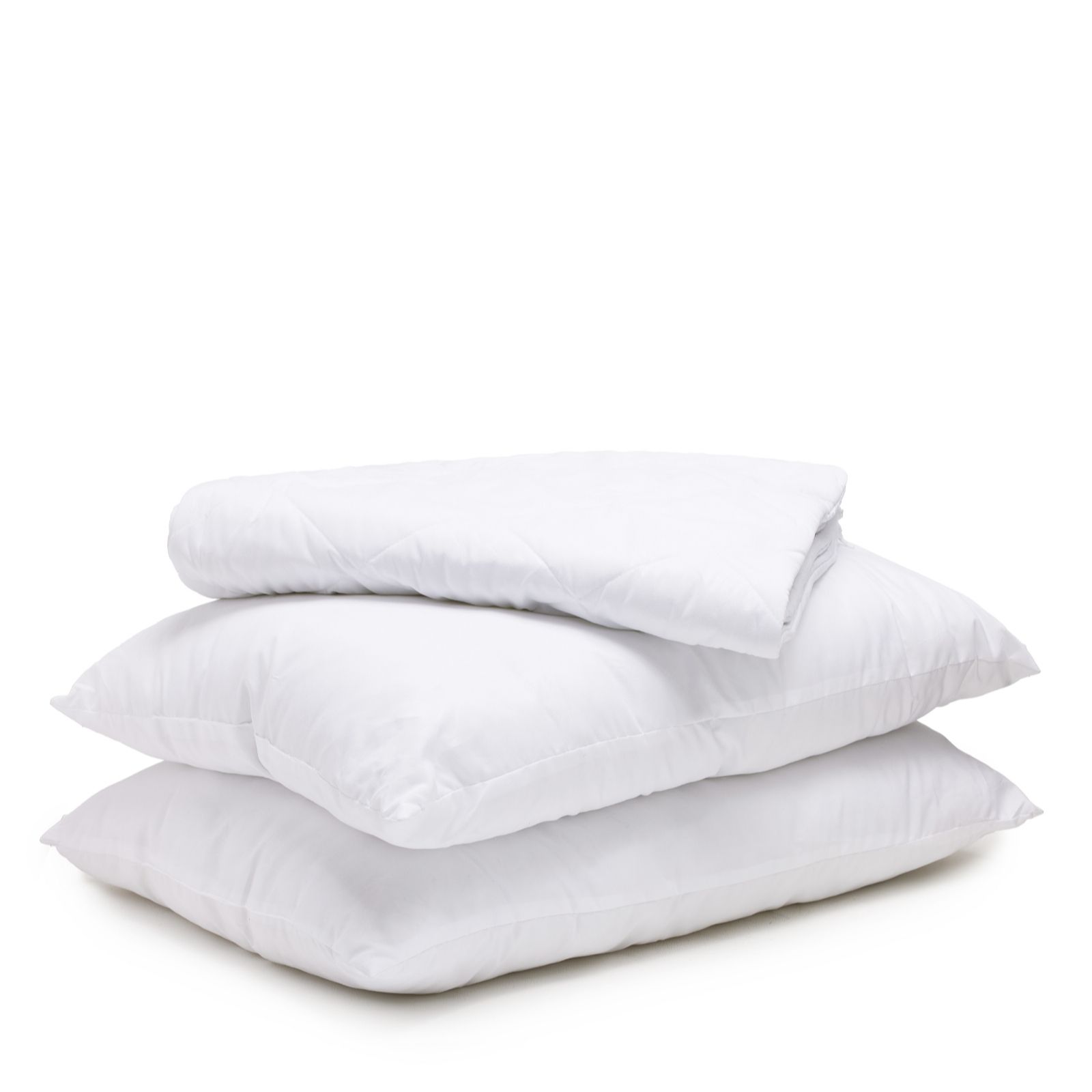 Cozee Home Set Of 2 Embossed Micro-Fresh Pillows & Pillow Protectors