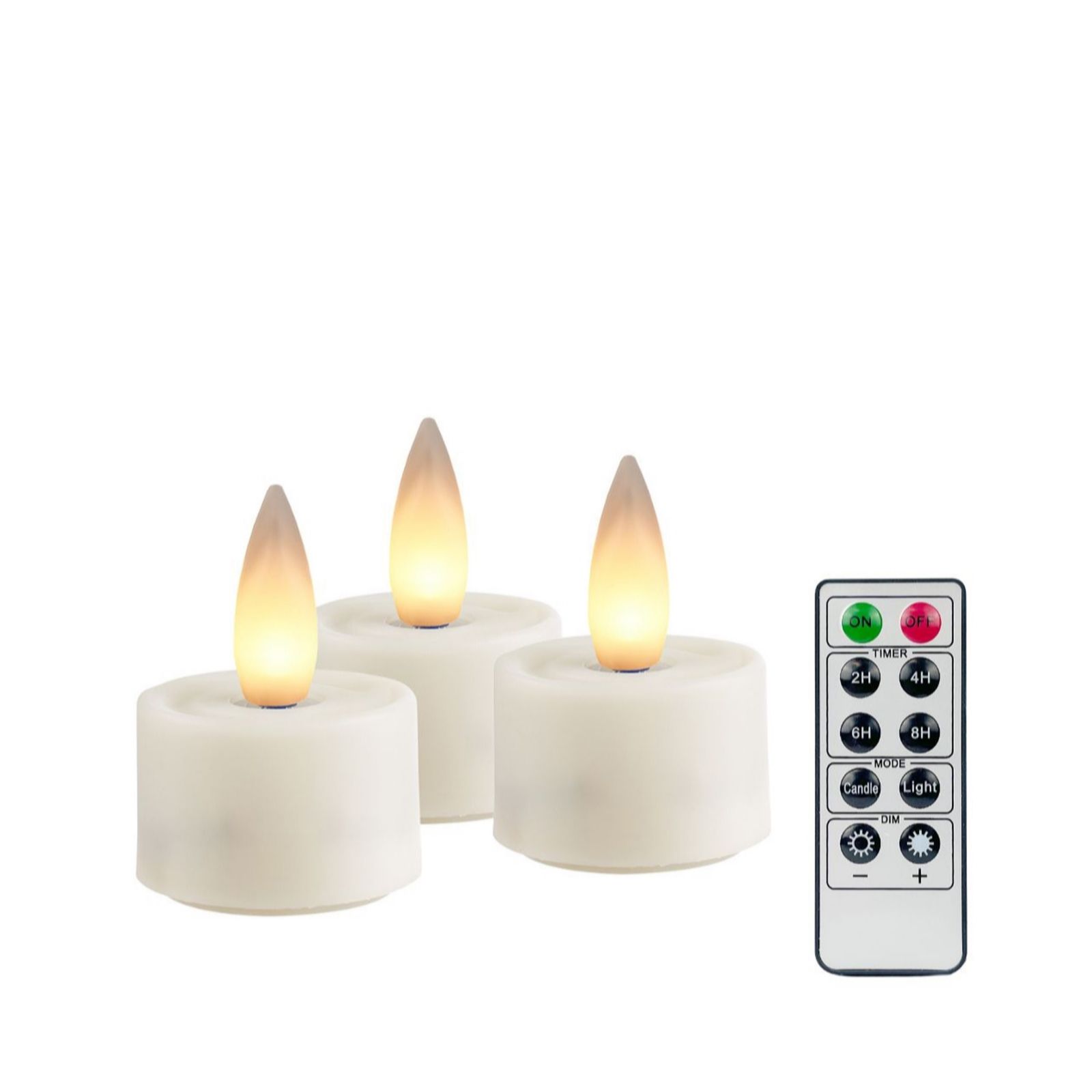 Cello Living Flame Set of 3 Rechargeable Tealights with Charging Base