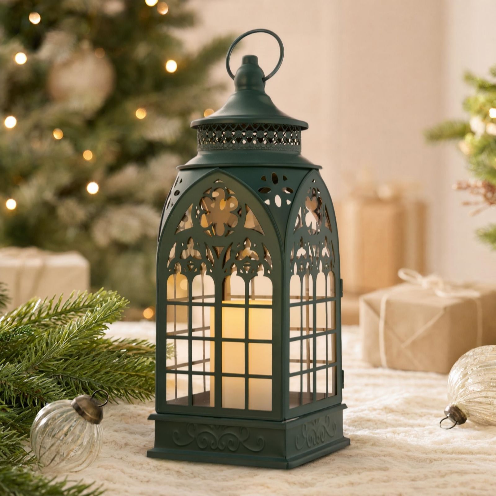 Home Stories Detailed Lantern with Flameless Candle