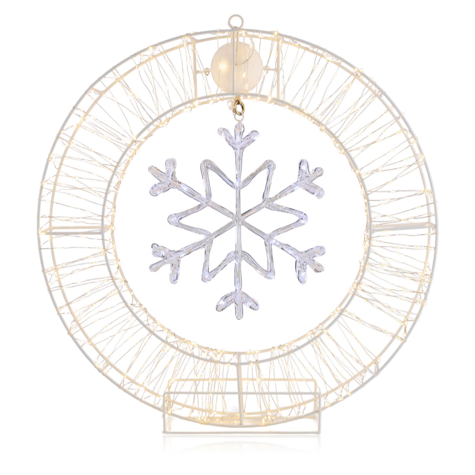 Home Stories Indoor / Outdoor 50cm Rotating Snowflake Wreath Ornament