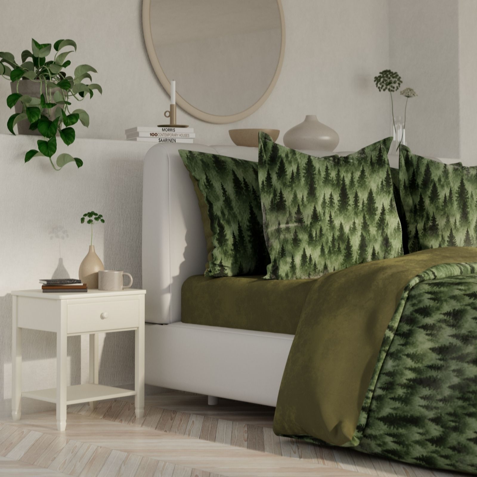 Cozee Home Velvetsoft Tufted Trees Set of 2 Pillowcases