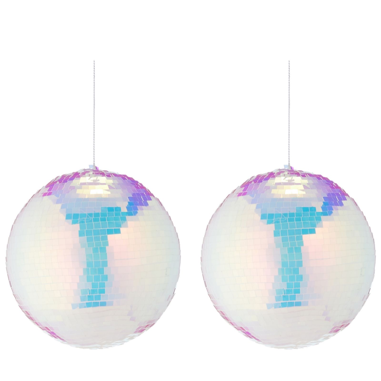 Festive Set of 2 Iridescent Sequin Hanging Ornament