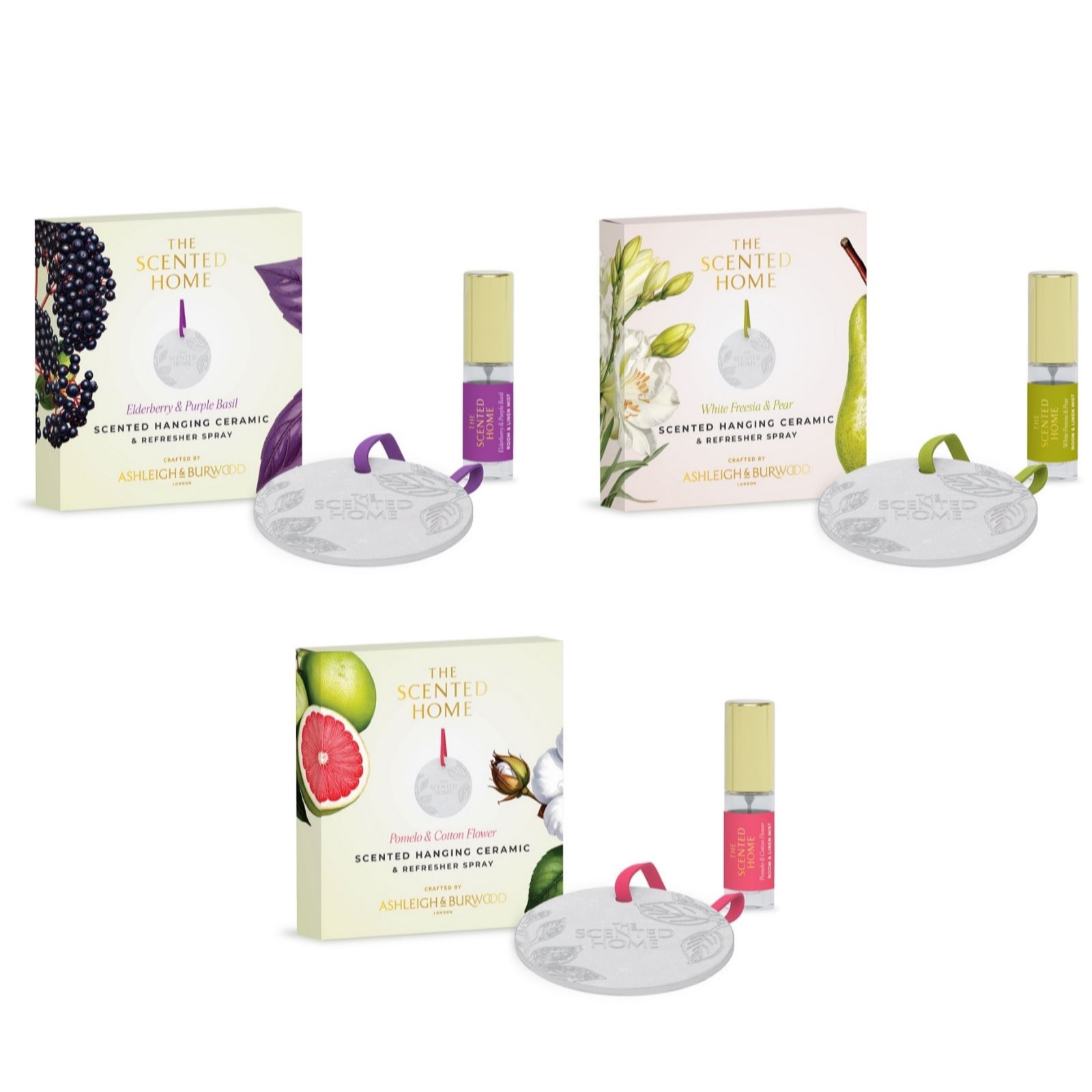 Ashleigh & Burwood x The Scented Home 3 Mixed Scented Ceramics & Spray