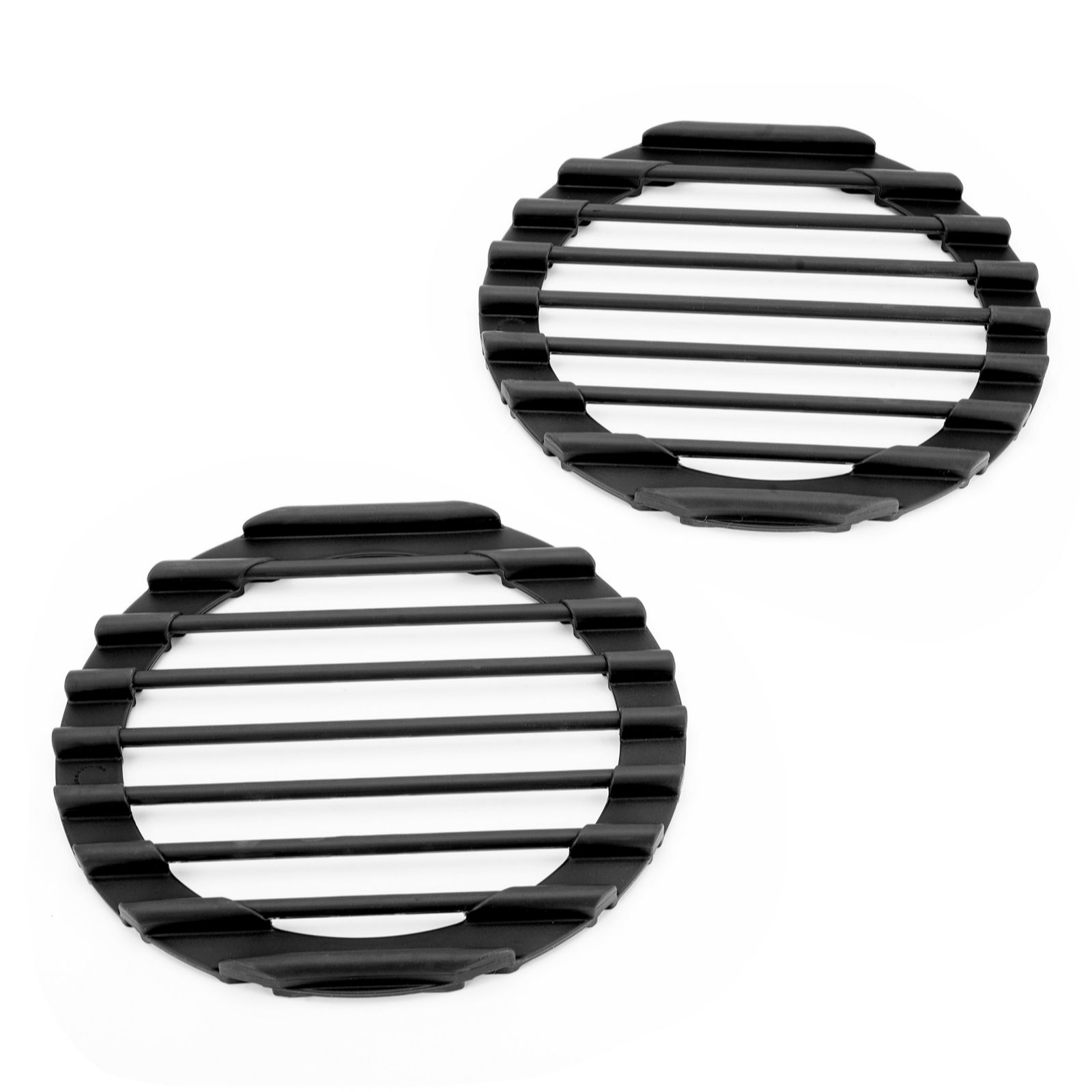 Curtis Stone Black Set Of 2 Multi-Use Roasting Racks & Trivets