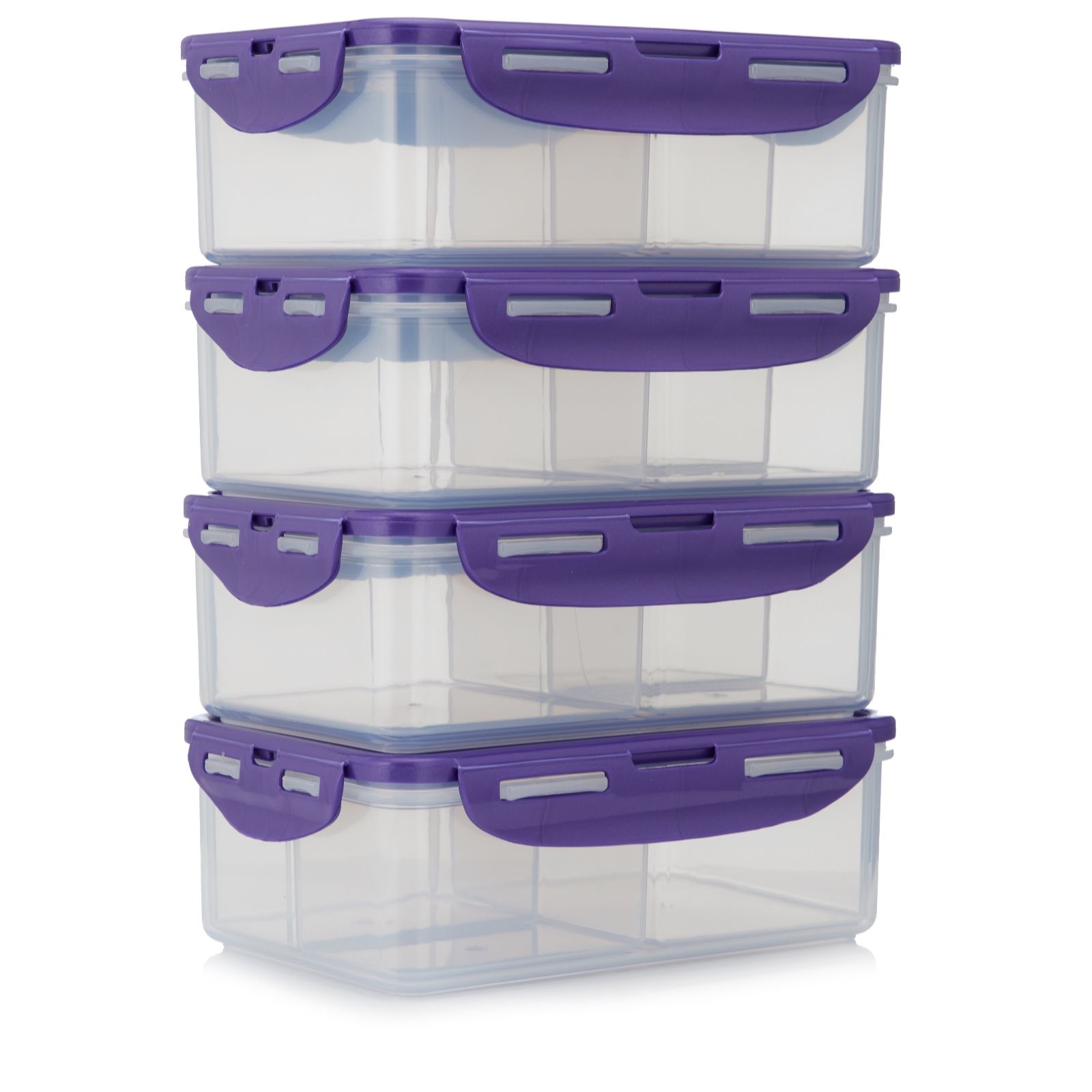 LocknLock Set of 4 Rectangles with Divider Inserts