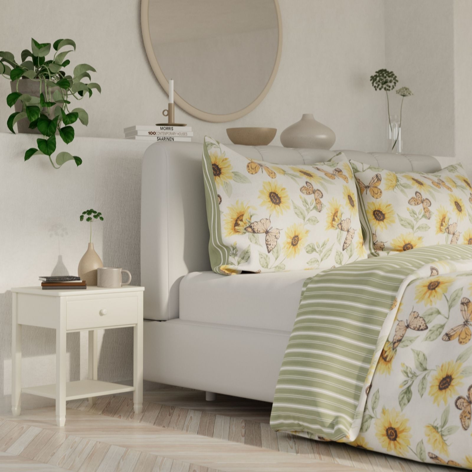Cozee Home Sunflower Supersoft By Butterfly 3 Piece Duvet Set