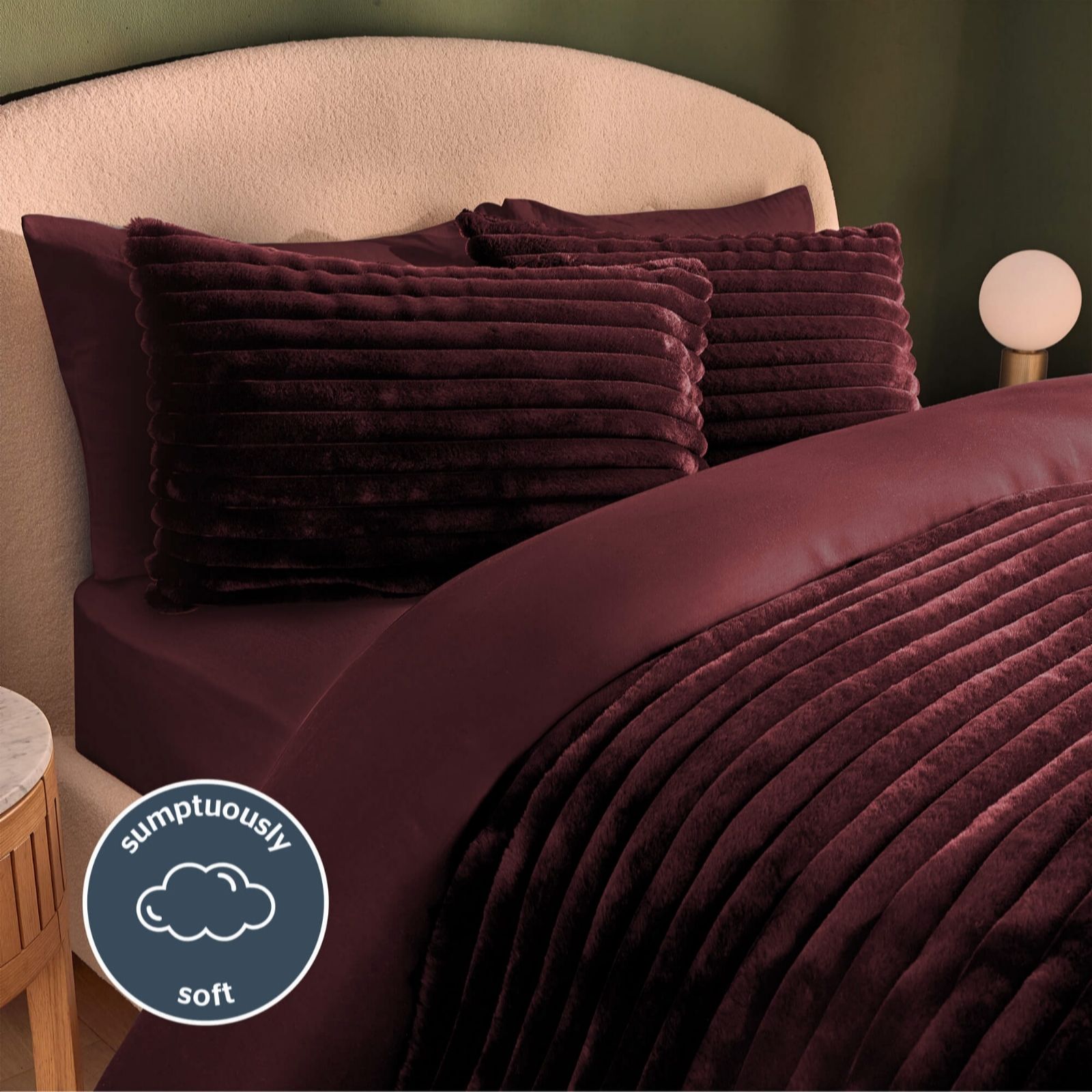 Silentnight Berry Supersoft Faux Fur Duvet Set